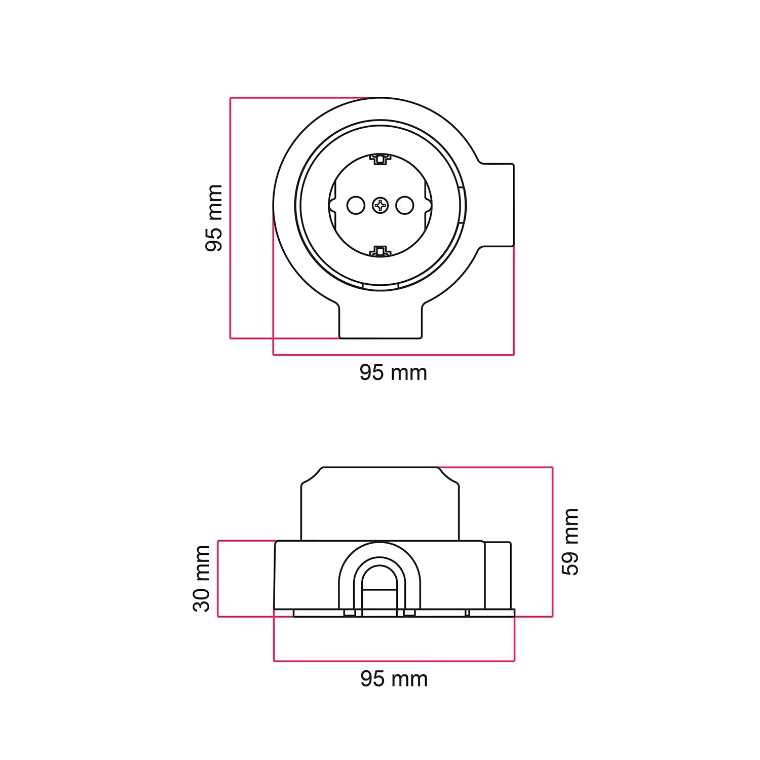 Schuko-Wandsteckdosen-Set und Grundplatte für Creative-Tubes aus Porzellan – Weiß - Image 13