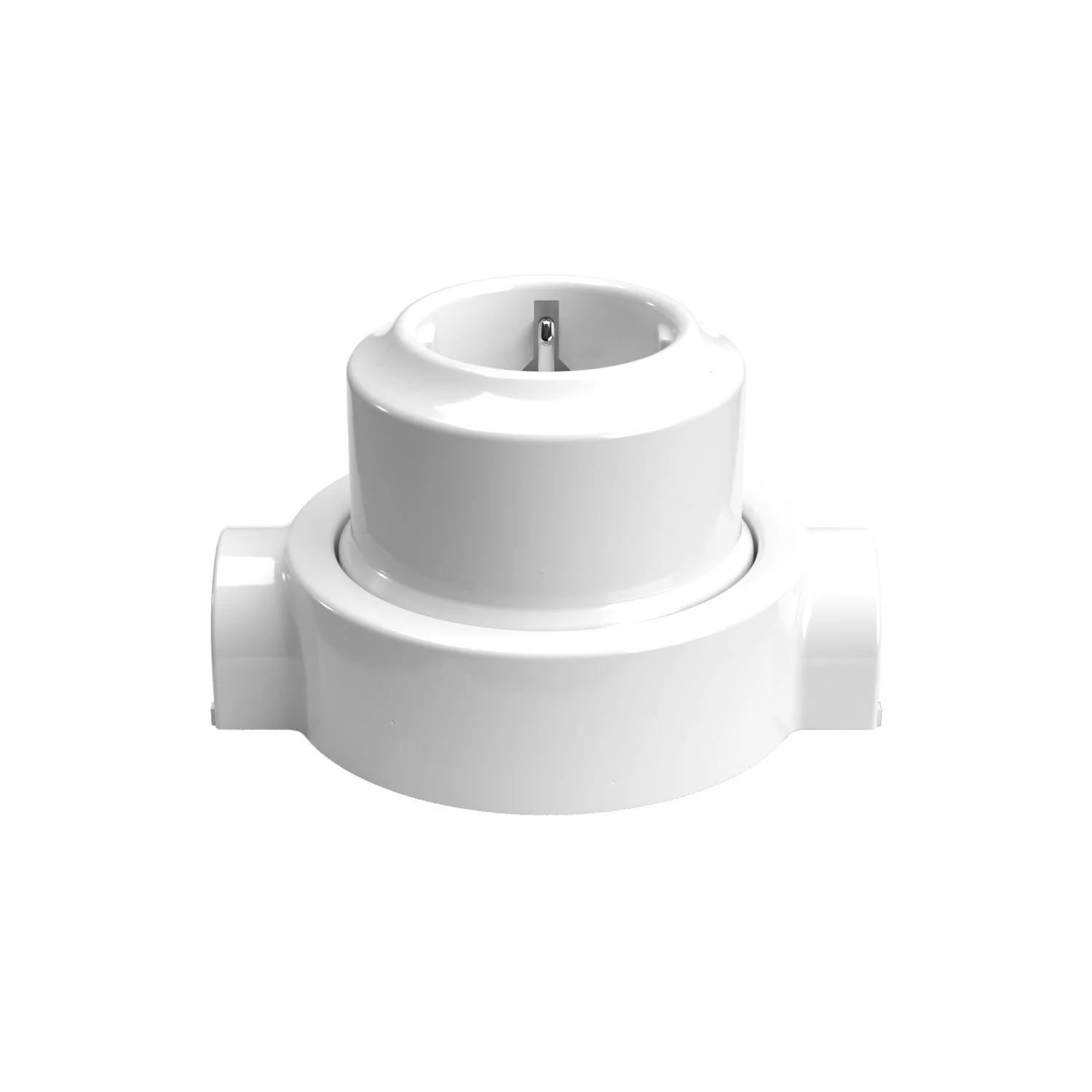 Schuko-Wandsteckdosen-Set und Grundplatte für Creative-Tubes aus Porzellan – Weiß - Image 15