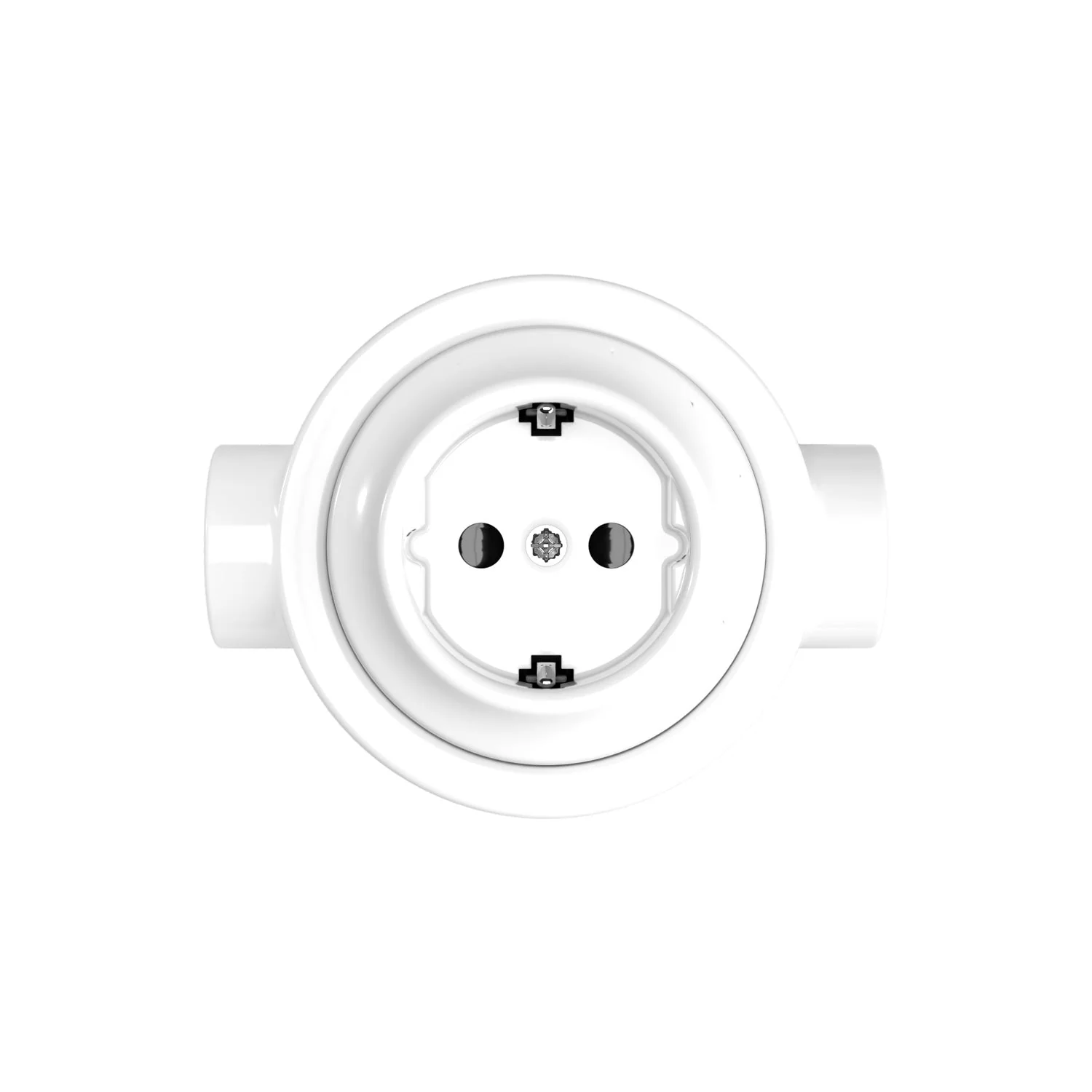 Schuko-Wandsteckdosen-Set und Grundplatte für Creative-Tubes aus Porzellan – Weiß - Image 16