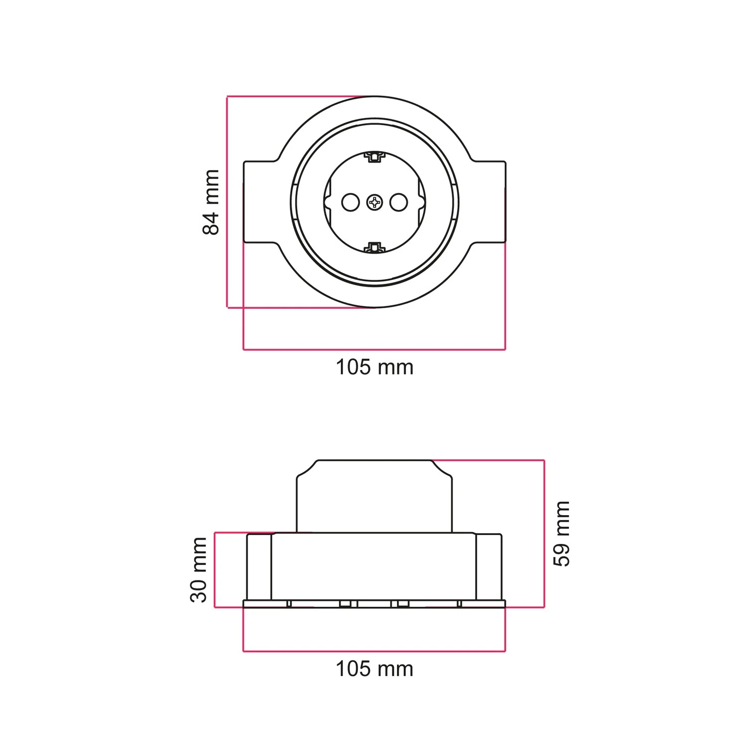 Schuko-Wandsteckdosen-Set und Grundplatte für Creative-Tubes aus Porzellan – Weiß - Image 20