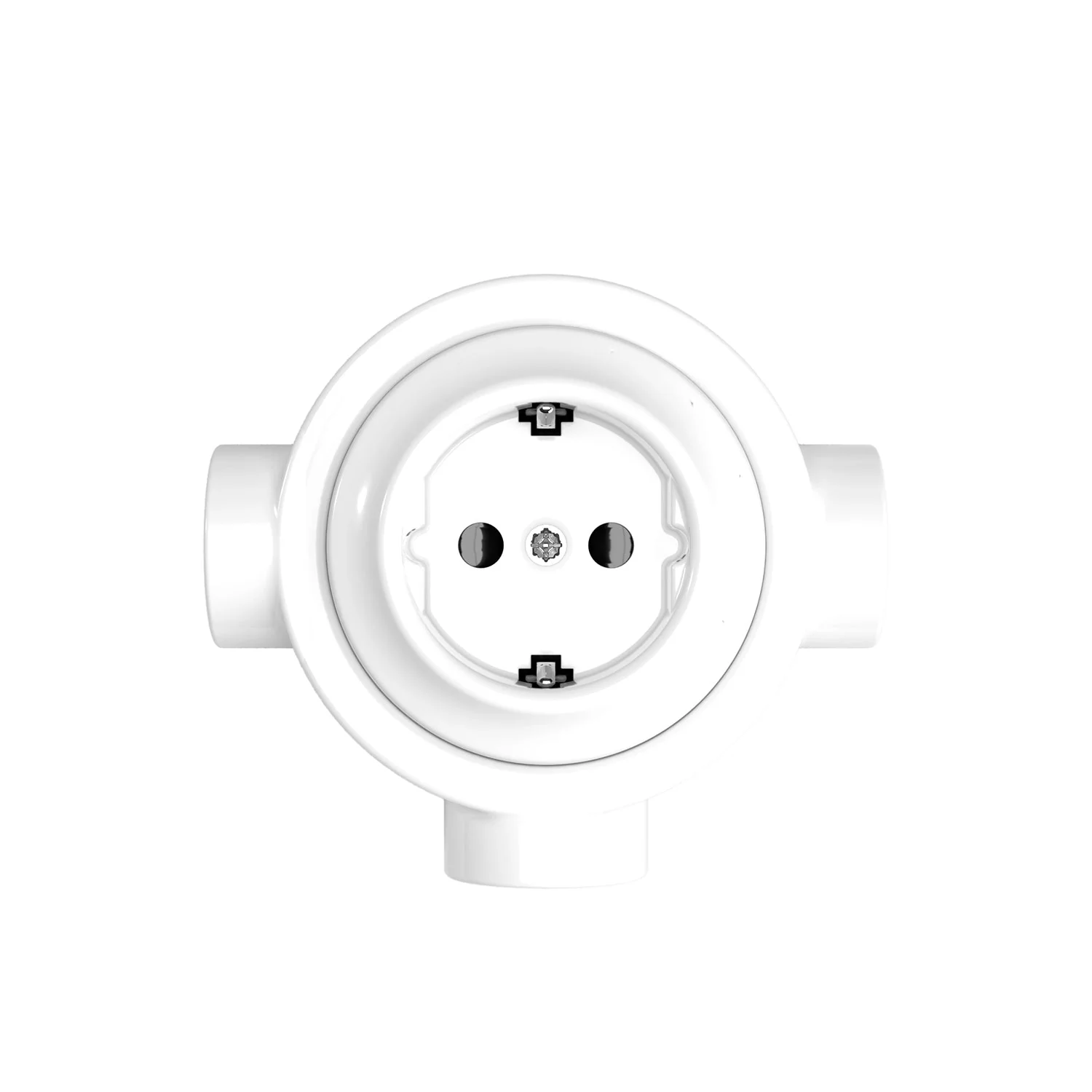 Schuko-Wandsteckdosen-Set und Grundplatte für Creative-Tubes aus Porzellan – Weiß - Image 23