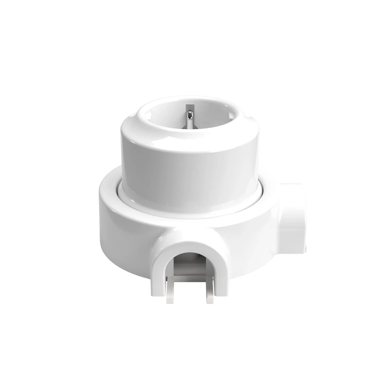 Schuko-Wandsteckdosen-Set und Grundplatte für Creative-Tubes aus Porzellan – Weiß - Image 8