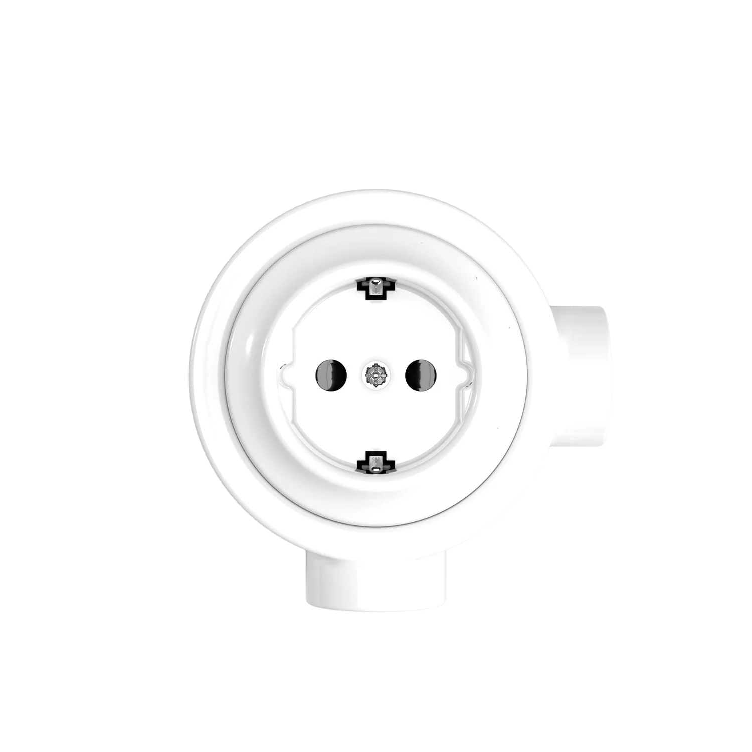 Schuko-Wandsteckdosen-Set und Grundplatte für Creative-Tubes aus Porzellan – Weiß - Image 9