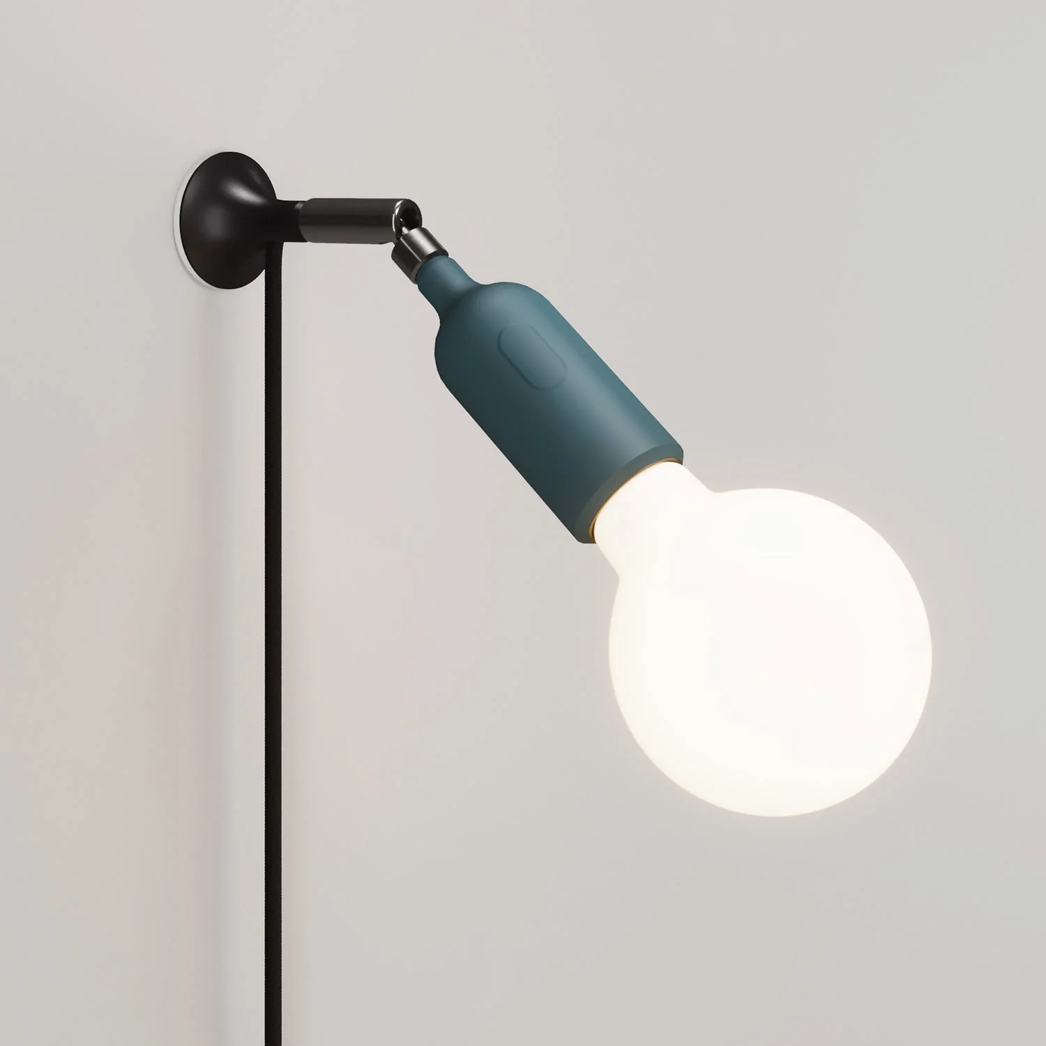 MAG-Y Wandleuchte mit Gelenk und Lampenfassung aus Silikon mit Schalter - Petrol