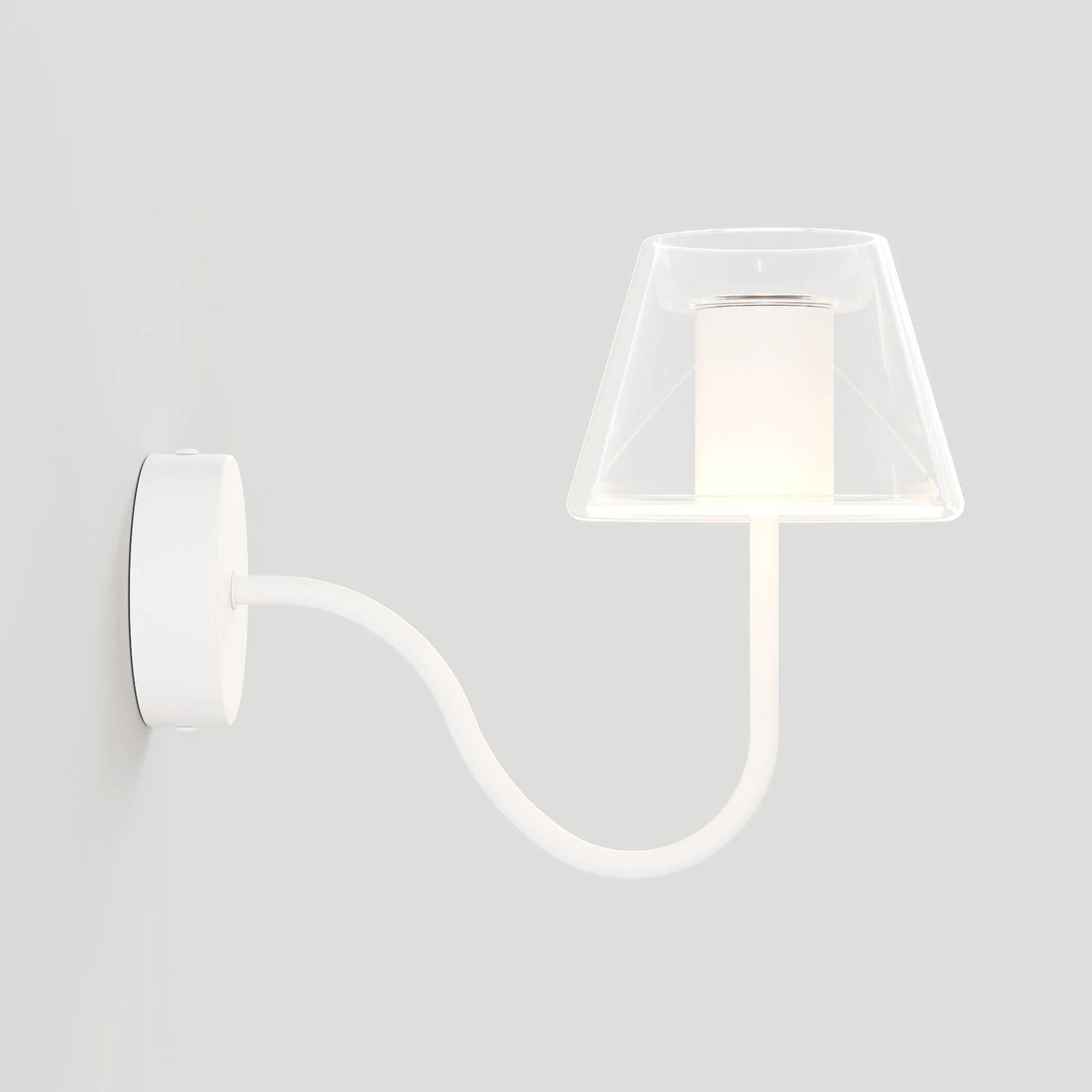 Wandleuchte Fermaluce G07 mit S-Ausleger – Mattweiß