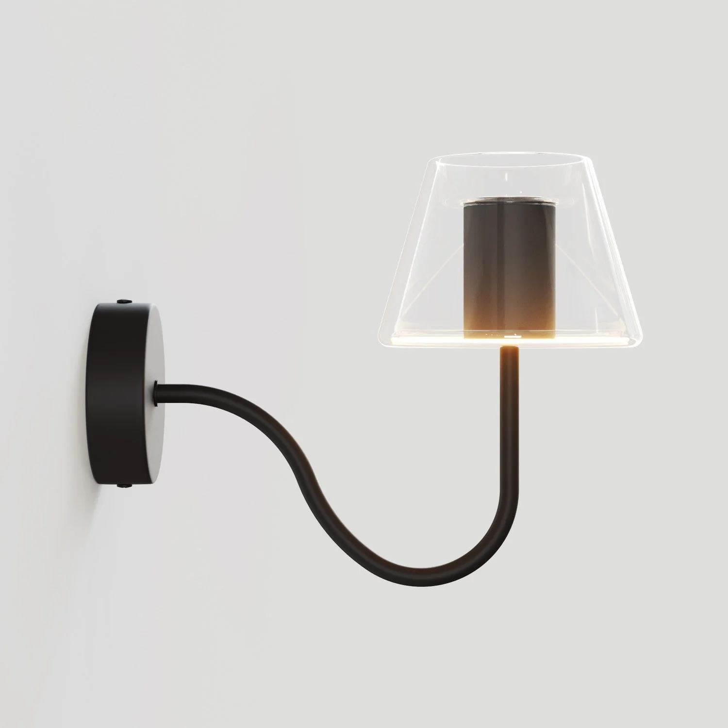 Wandleuchte Fermaluce G07 mit S-Ausleger – Schwarz