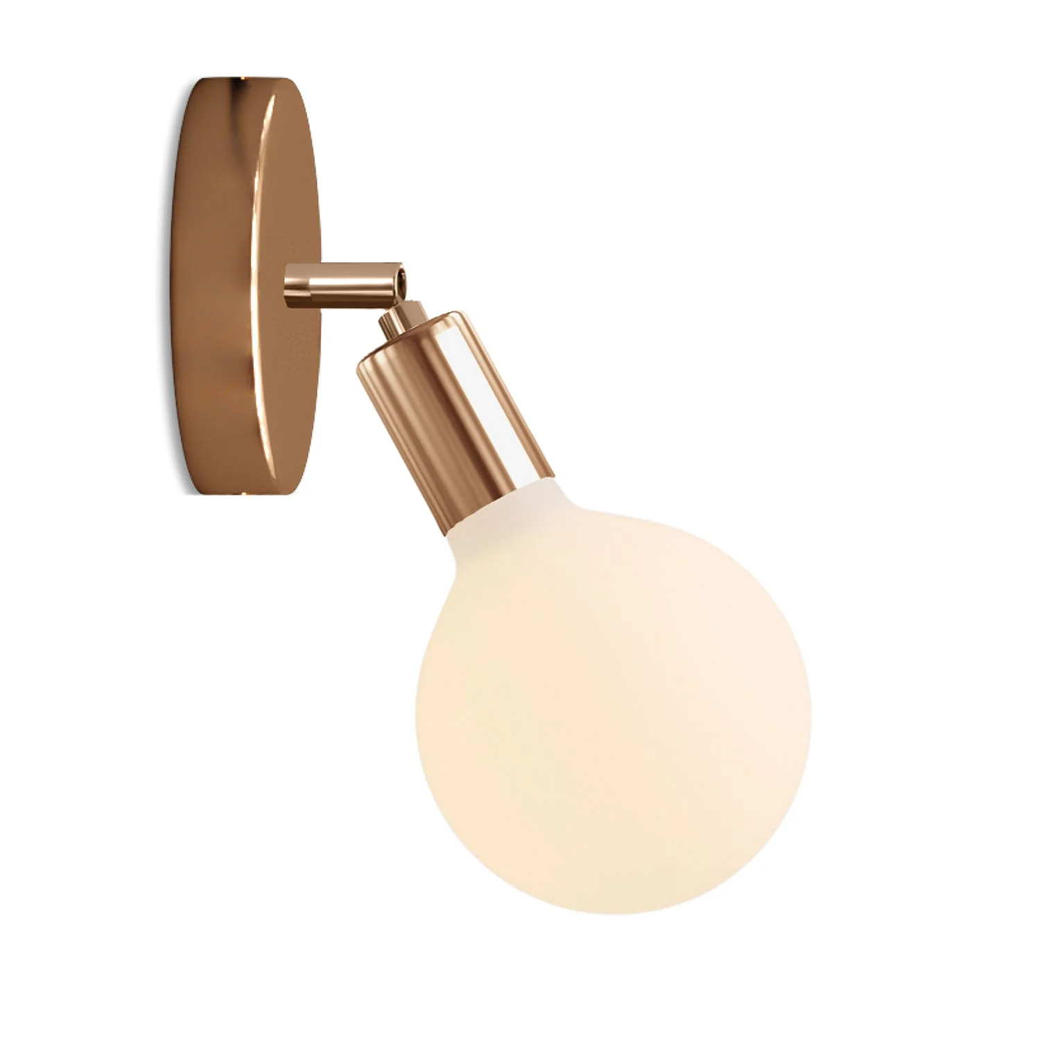 Fermaluce Snodo Leuchte aus Metall mit Globo Porzellan-Lampe – Kupfer