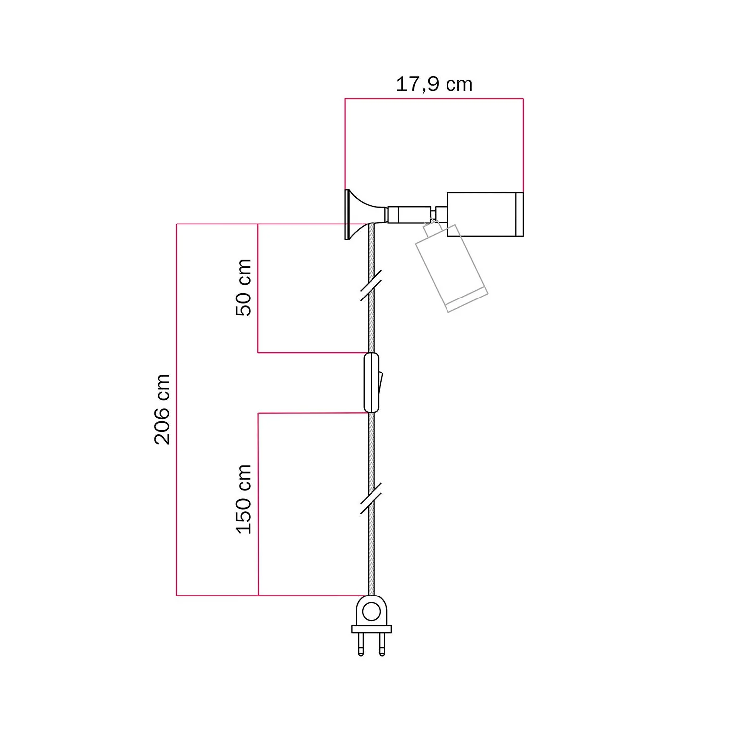 Wandleuchte MAG-Y mit Gelenk und Spotlicht – Mattweiß - Image 6