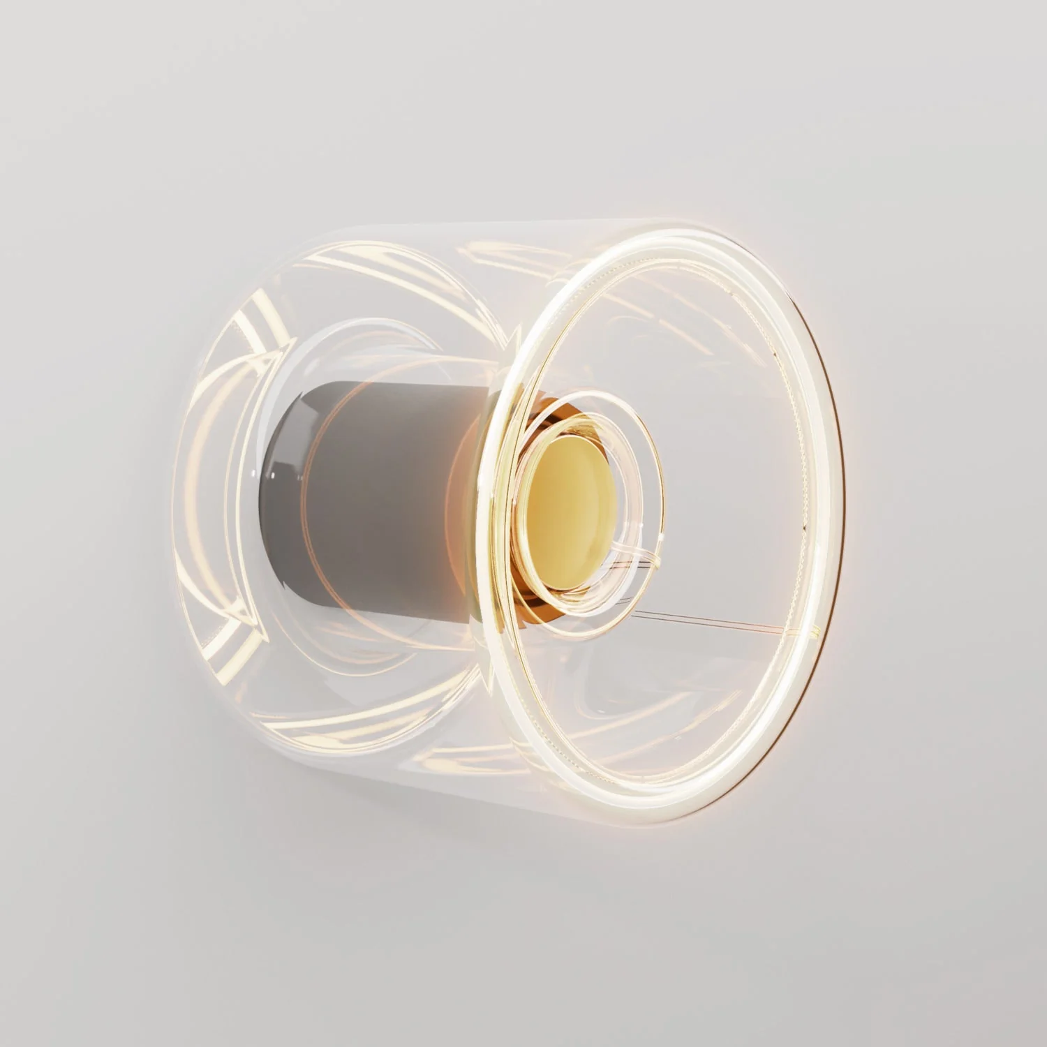 Wandleuchte mit Glühbirne Ghost mini transparent – Schwarz