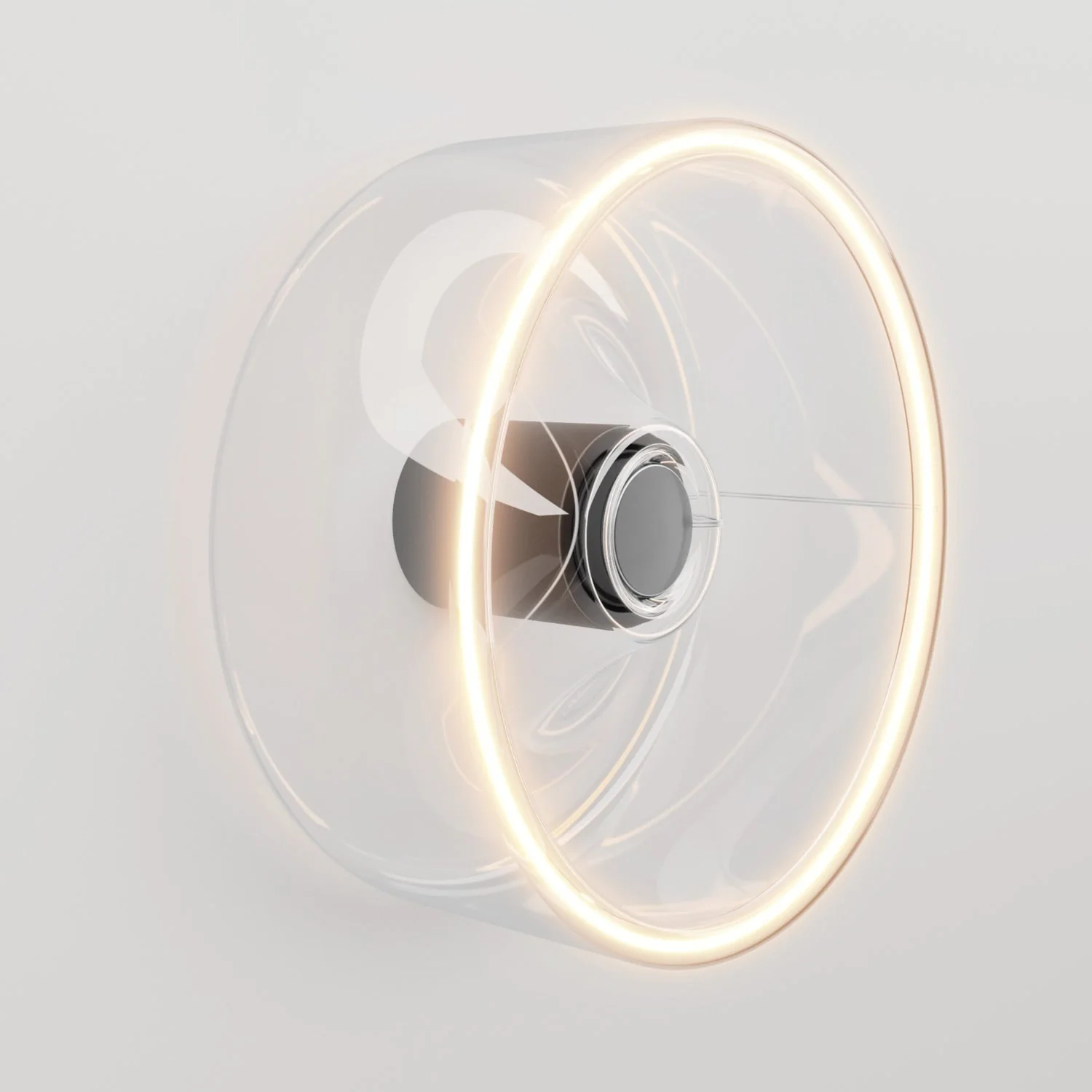 Wandleuchte mit Ghost-Glühbirne transparent - Schwarz