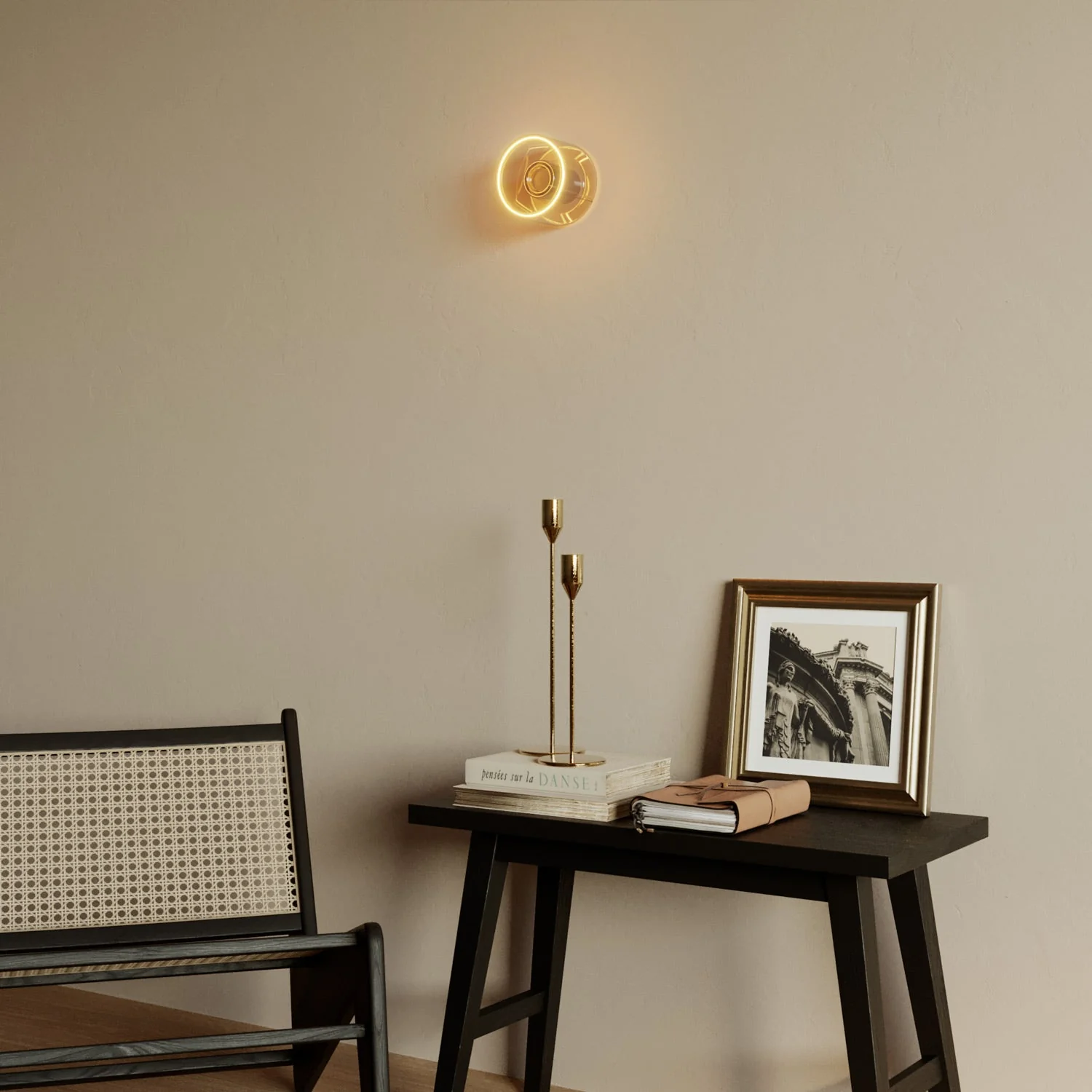 Wandleuchte mit Ghost mini smoky Glühbirne – Schwarz - Image 2