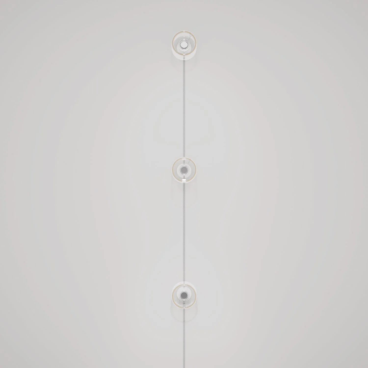 Wandleuchte Spostaluce mit Stecker, 3 Ghost-Glühbirnen und grauem melange Textilkabel - Image 3