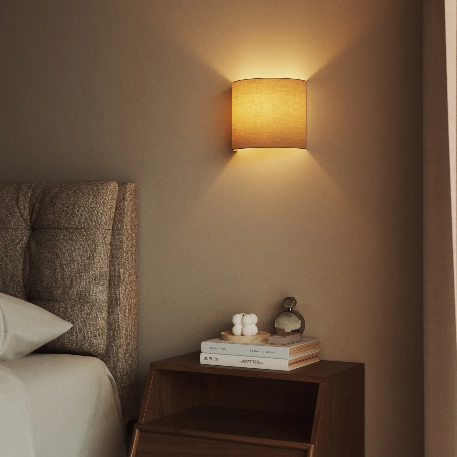 Ventola Wandleuchte mit Stoffschirm Arenal taupe - Made in Italy - Image 2