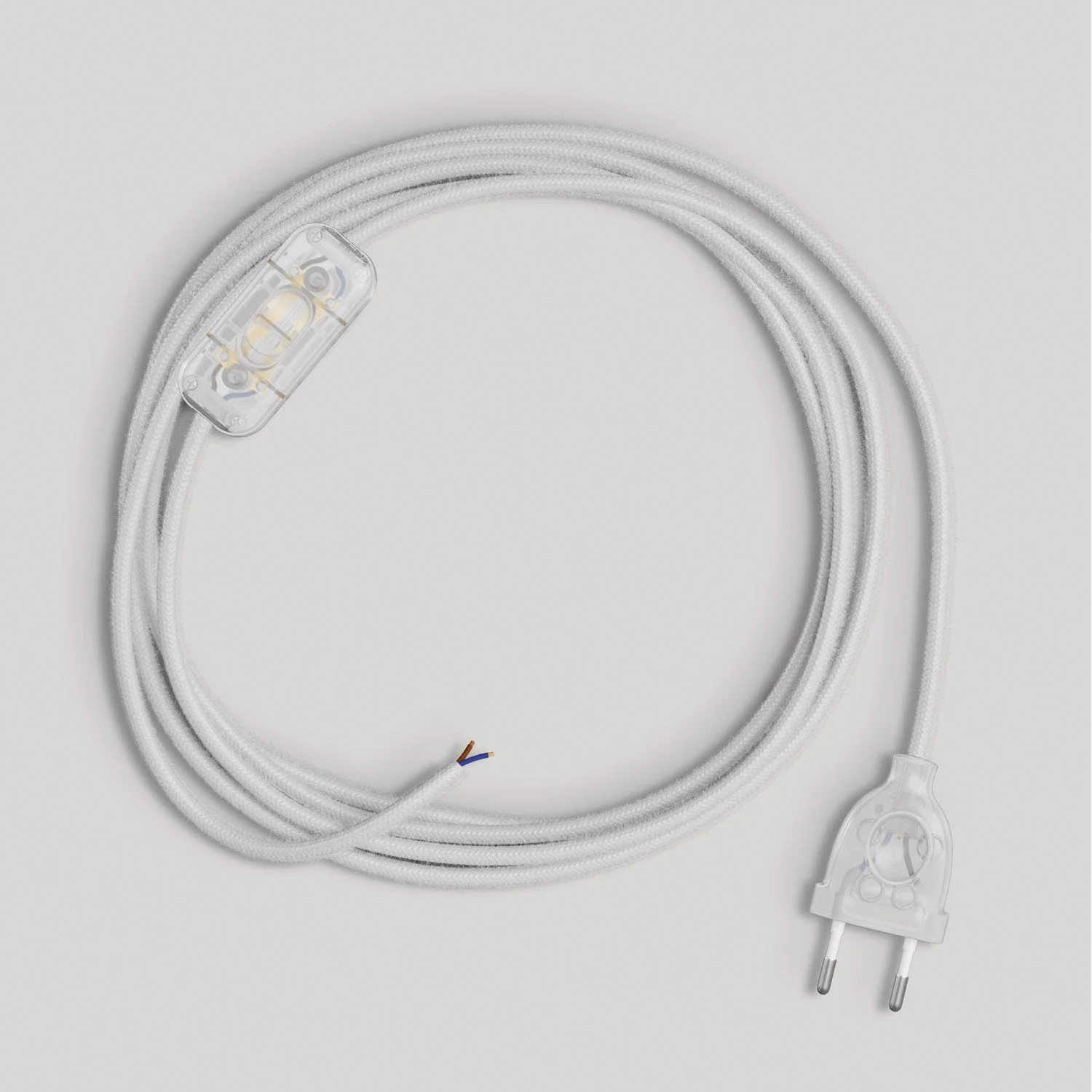 Verkabelung für Leuchte mit weißem Baumwollkabel, 1,80 m - Image 5