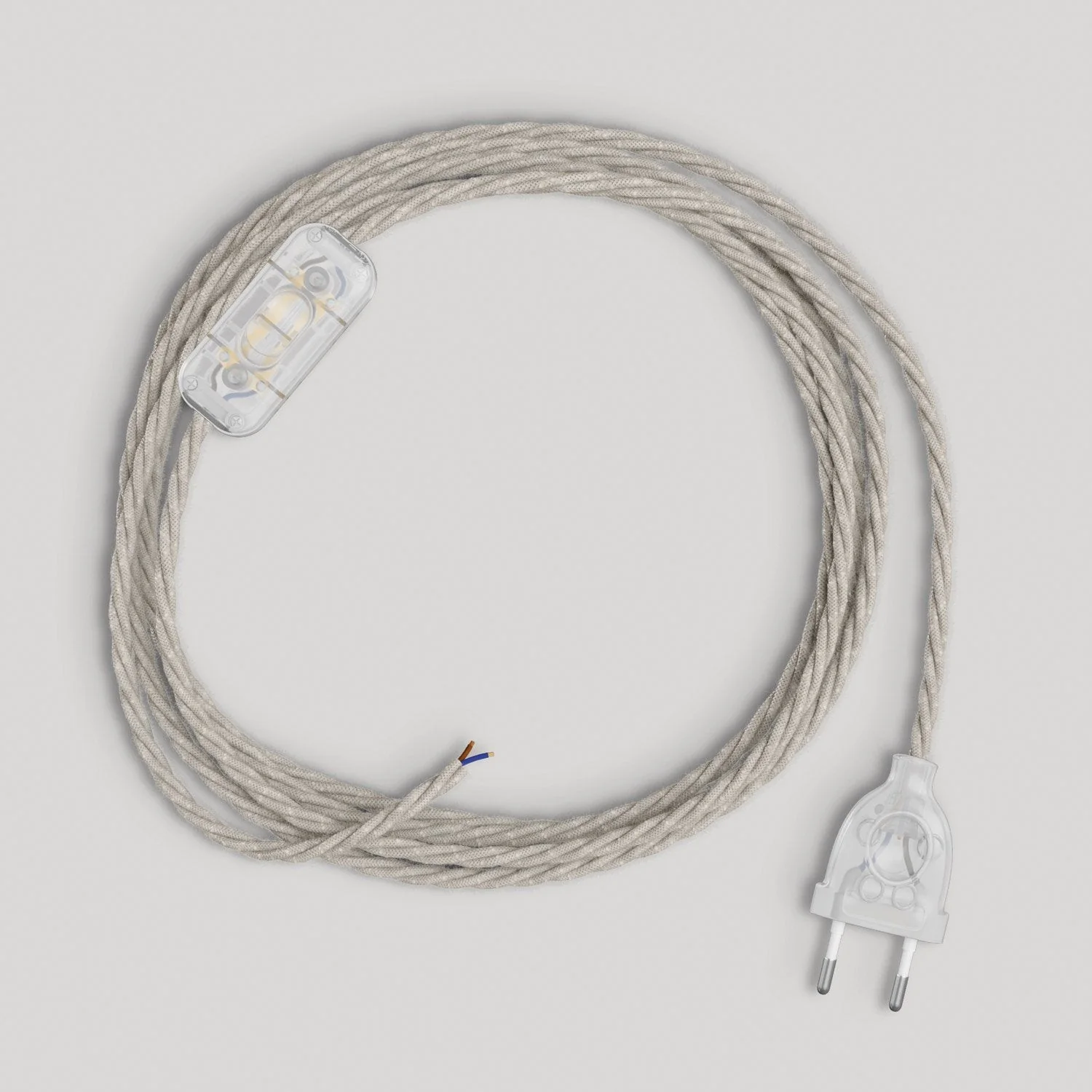 Lampenkabel mit 1,80 m weißem, geflochtenem Kabel - Image 5