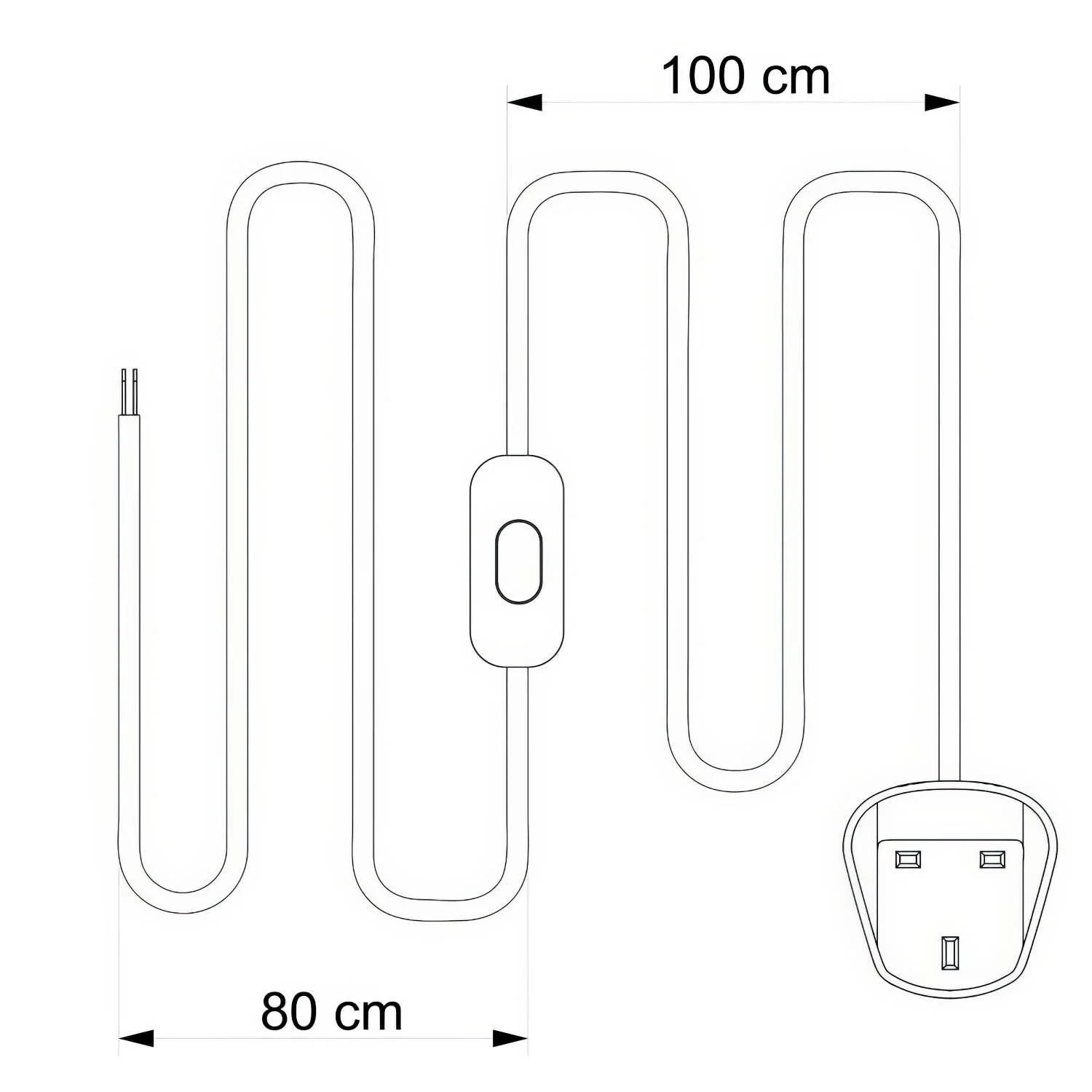 Verkabelung für Lampe mit 1,80 m weißem, geflochtenem Kabel und UK-Stecker - Image 3