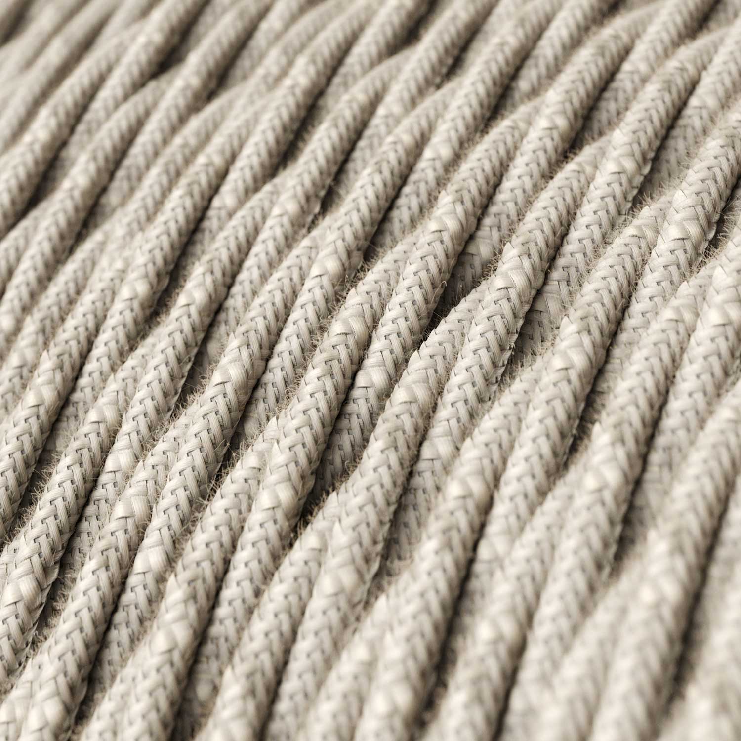 Weiß melangiertes Leinen-Textilkabel – Das Original Creative-Cables – TN01 geflochten 2x0,75mm / 3x0,75mm - Image 2