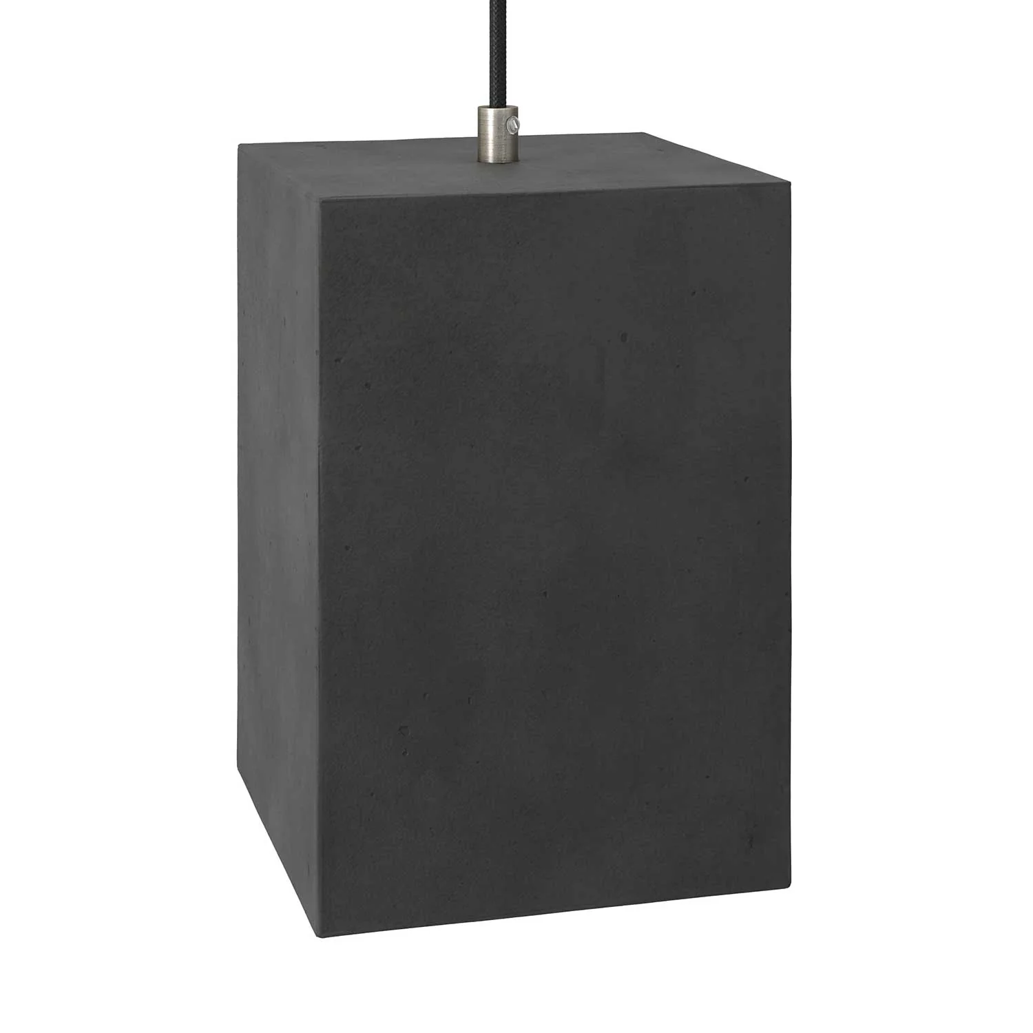 Cube-Betonlampenschirm für Pendelleuchten, mit Kabelverschraubung und E26-Fassung – Dunkelbeton