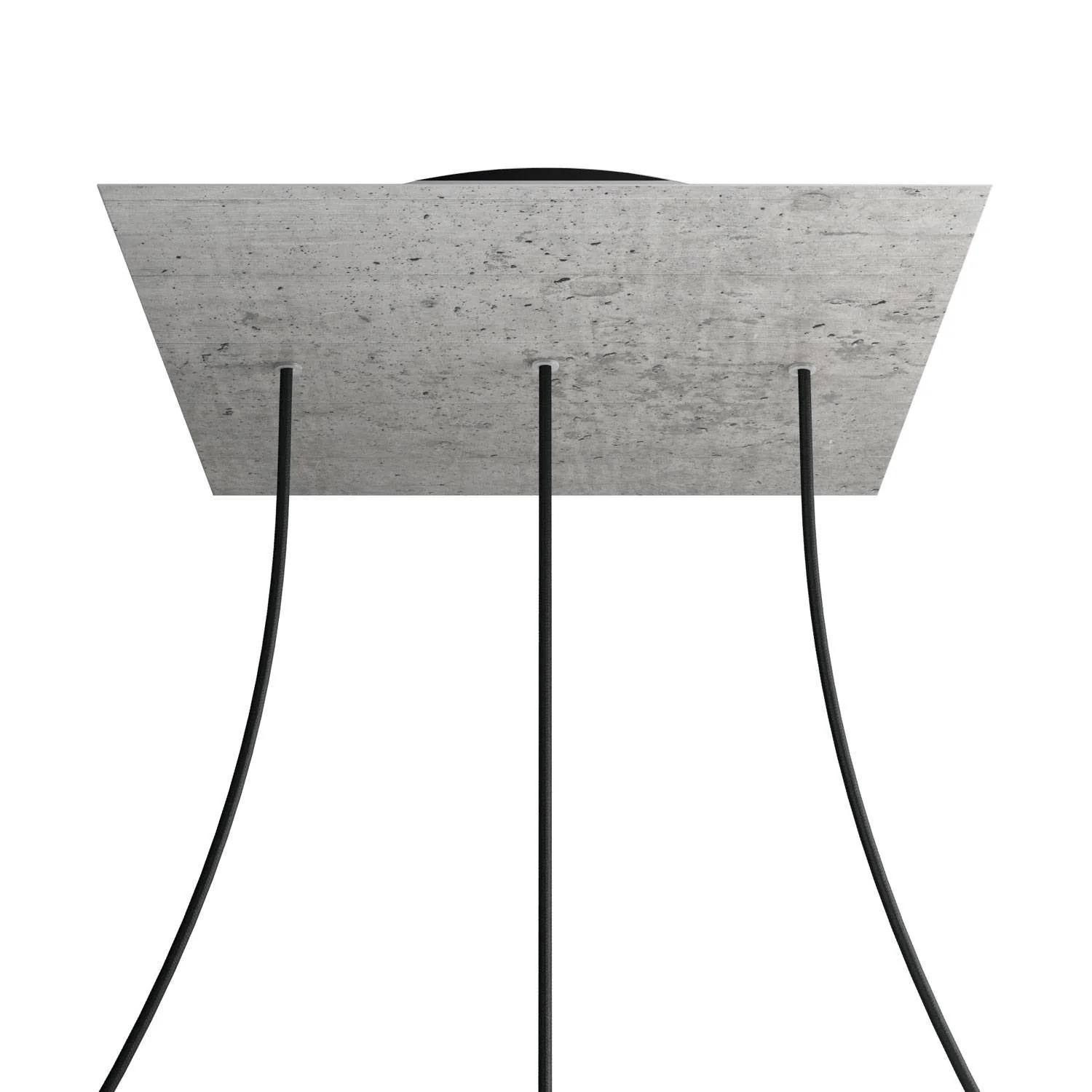 Lampenbaldachin XXL Rose-One quadratisch, 400 mm mit 3 Löchern in Linie und 4 seitlichen Löchern – Beton - Image 8