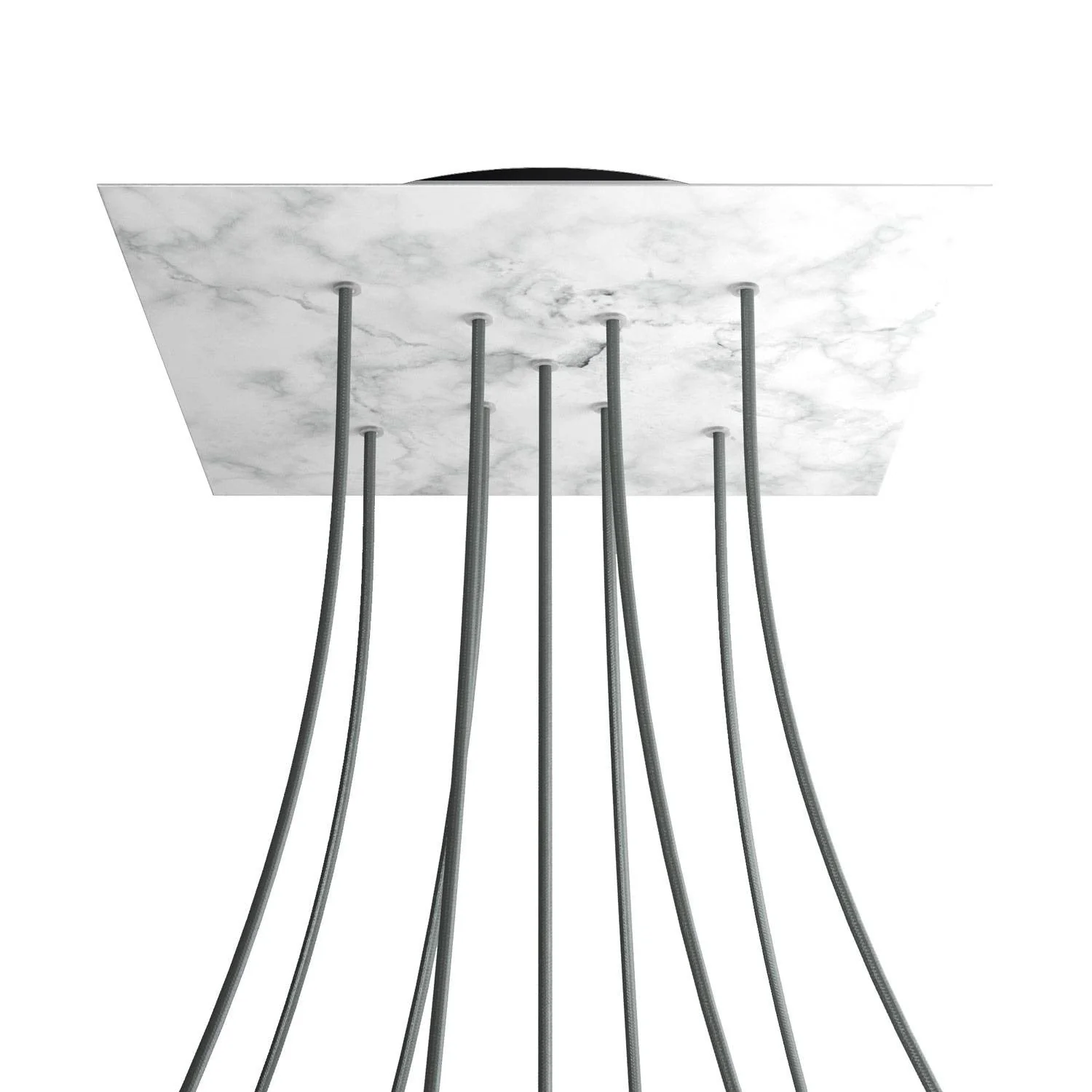 Lampenbaldachin XXL Rose-One quadratisch, 400 mm mit 9 X-Löchern und 4 seitlichen Löchern – Marmor Carrara - Image 8