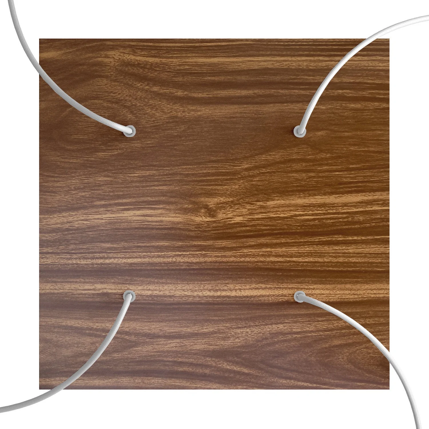 XXL Lampenbaldachin Rose-One quadratisch, 400 mm mit 4 Löchern und 4 seitlichen Löchern – Holz - Image 2