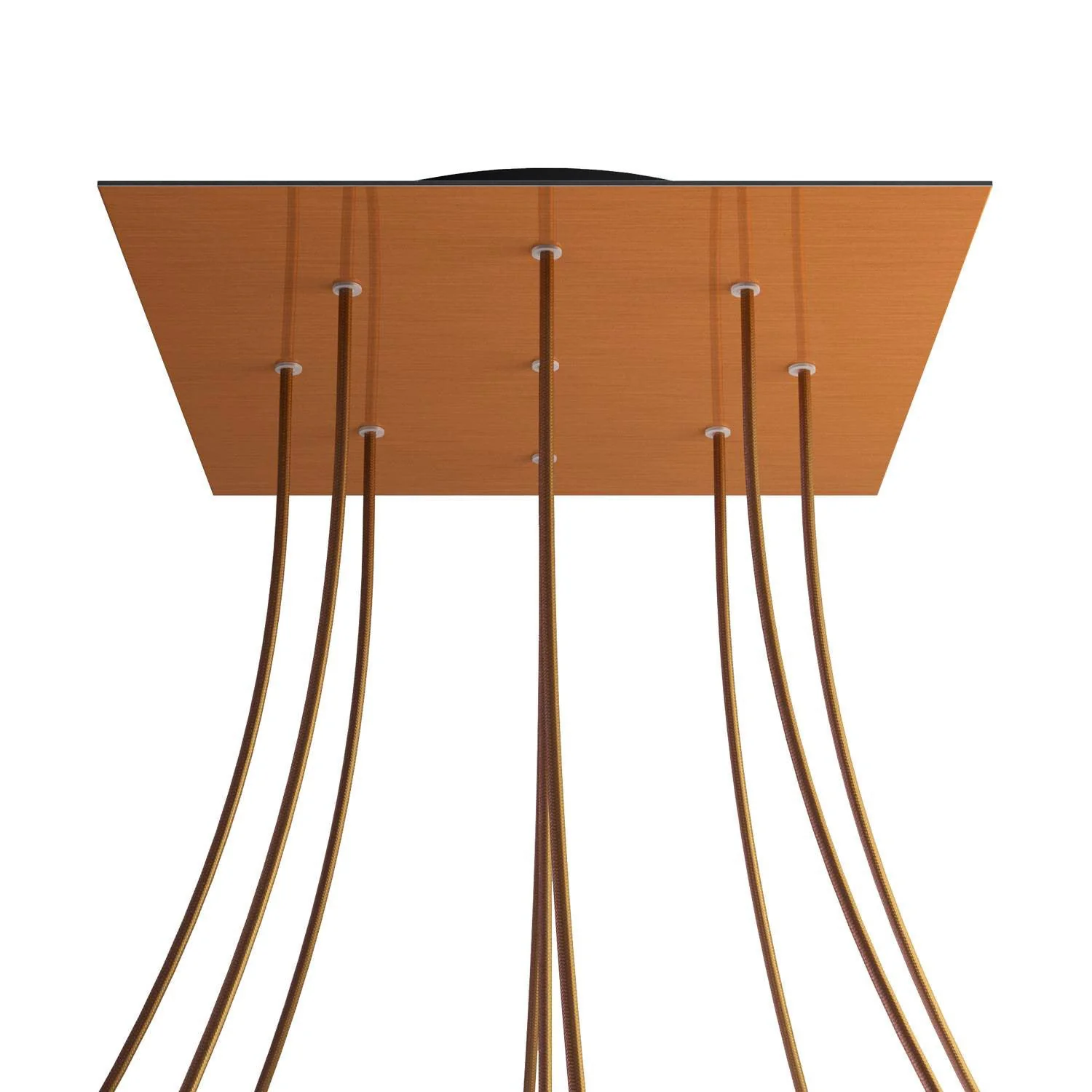 XXL Rosette Rose-One quadratisch, 400 mm mit 9 Mittel- und 4 Seitenlöchern – Dibond Satinkupfer - Image 8