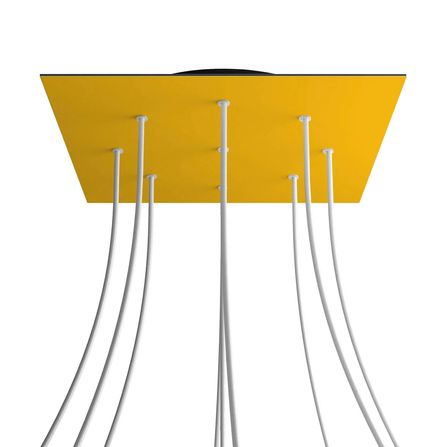 Lampenbaldachin XXL Rose-One quadratisch, 400 mm mit 9 Löchern und 4 seitlichen Löchern – Senfgelb - Image 8