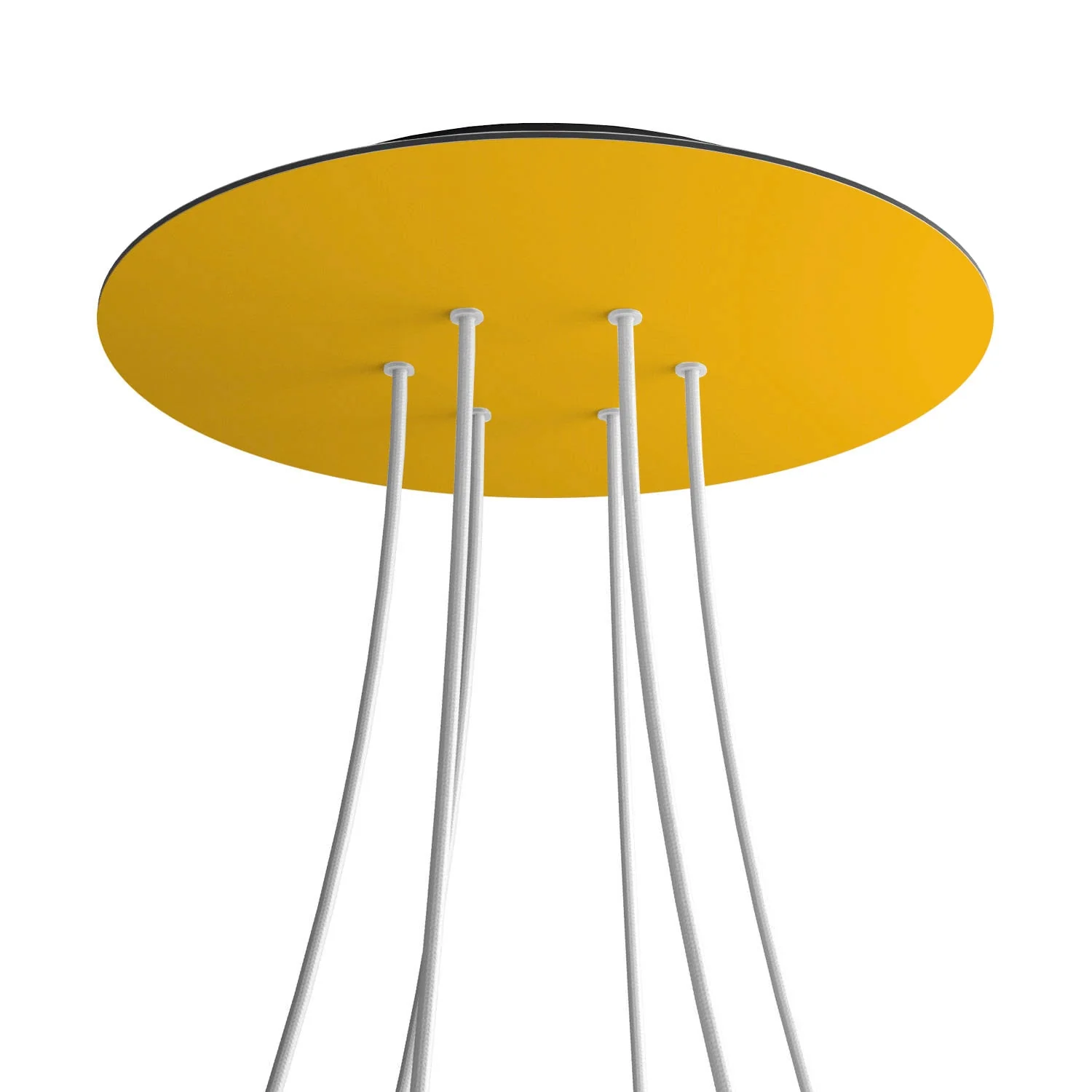 XXL Deckenbaldachin Rose-One rund, Durchmesser 400 mm mit 6 Öffnungen und 4 seitlichen Öffnungen – Senfgelb - Image 8