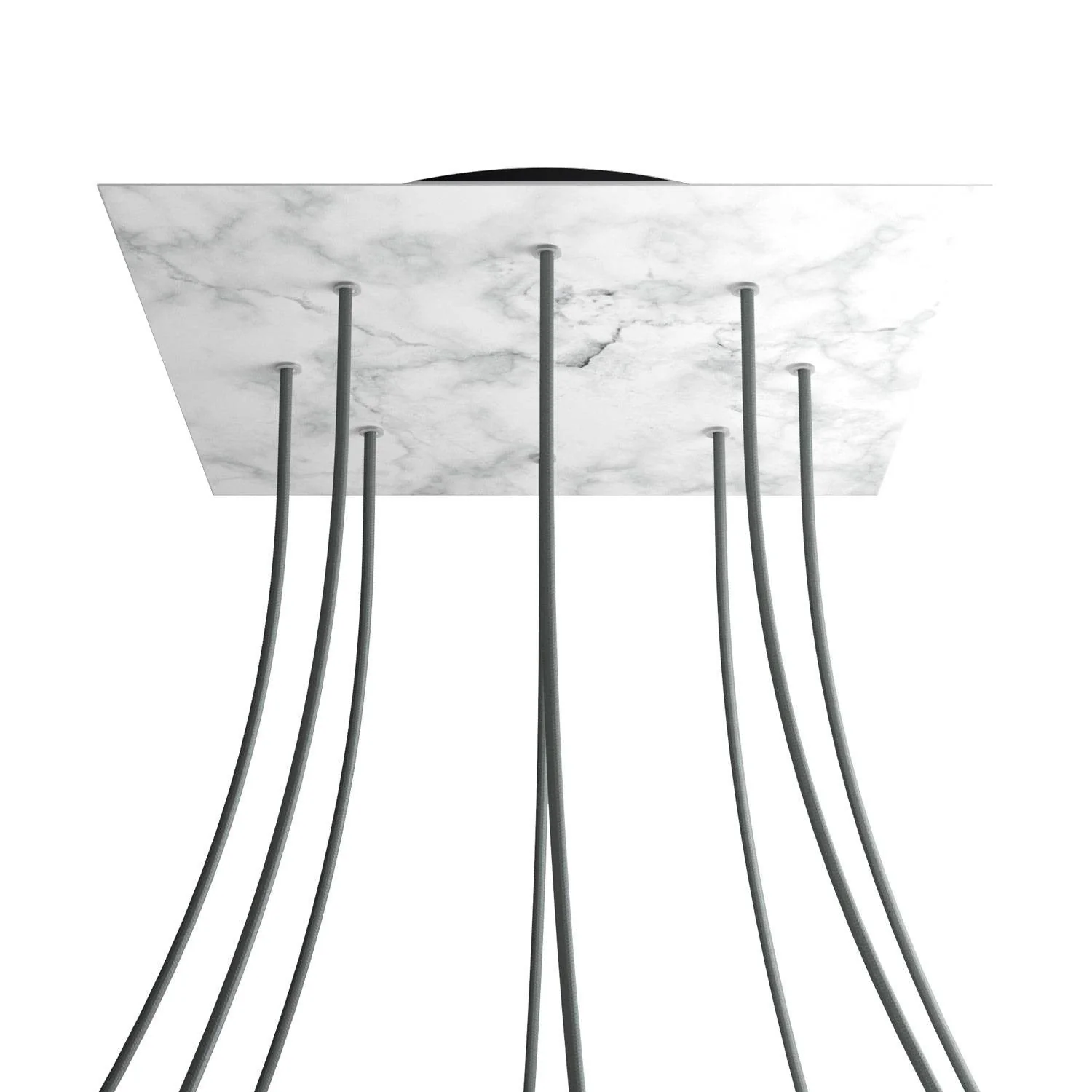Lampenbaldachin XXL Rose-One quadratisch, 400 mm mit 8 Öffnungen und 4 seitlichen Öffnungen – Carrara-Marmor - Image 8