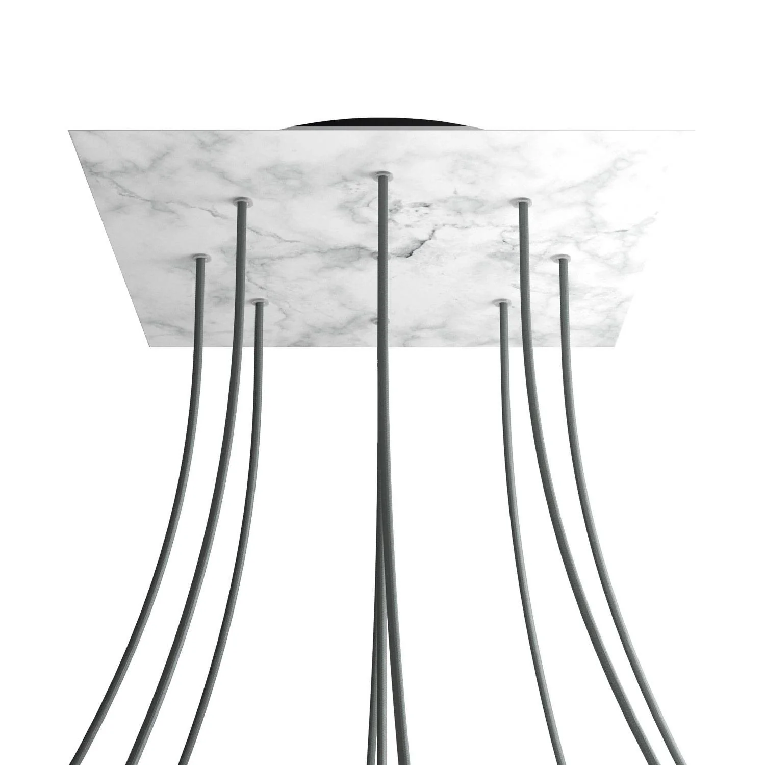 Lampenbaldachin XXL Rose-One quadratisch, 400 mm mit 9 Löchern und 4 seitlichen Löchern - Carrara-Marmor - Image 8