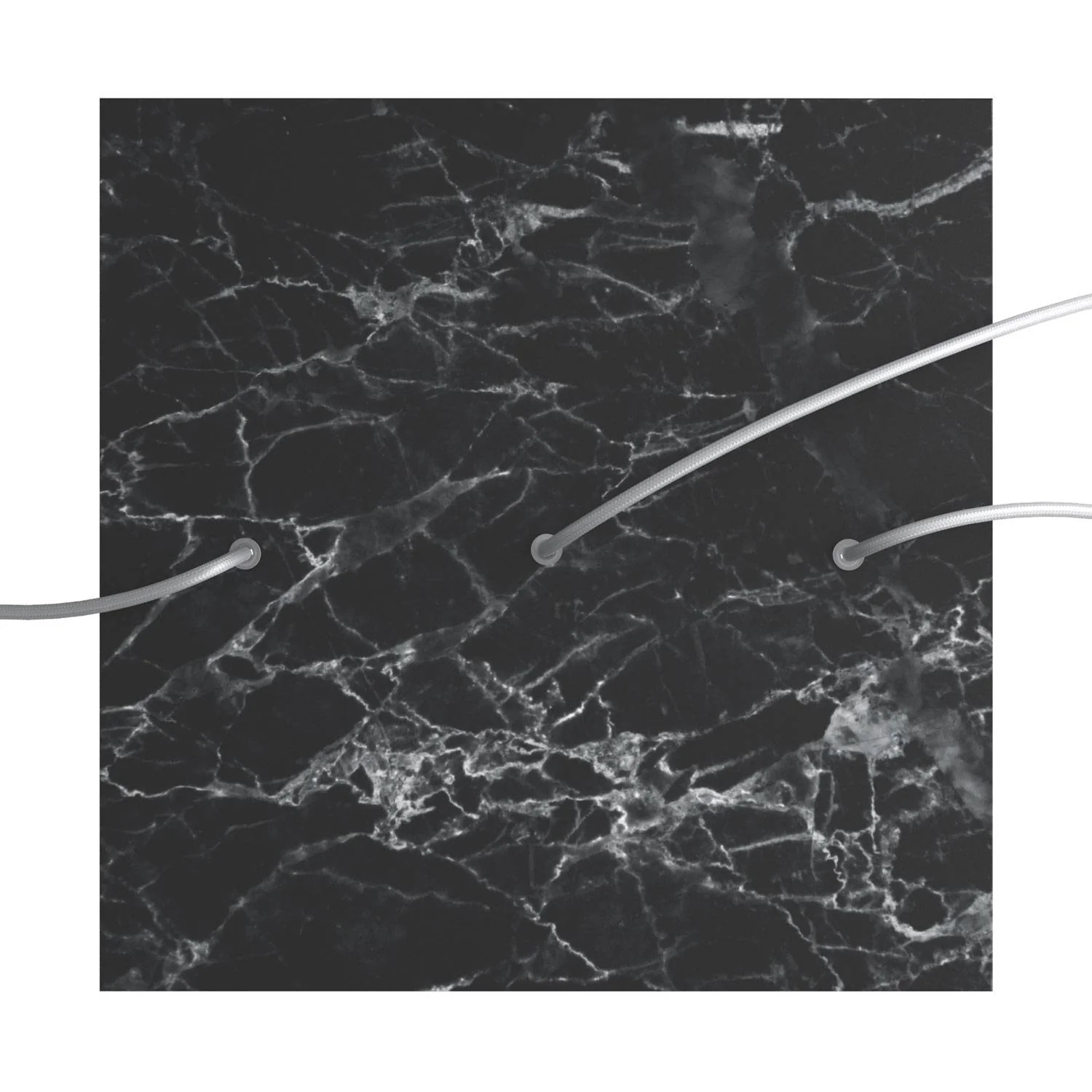 Rosone XXL Rose-One quadratisch, 400 mm mit 3 Löchern in Reihe und 4 seitlichen Löchern – Marmor Marquina - Image 2