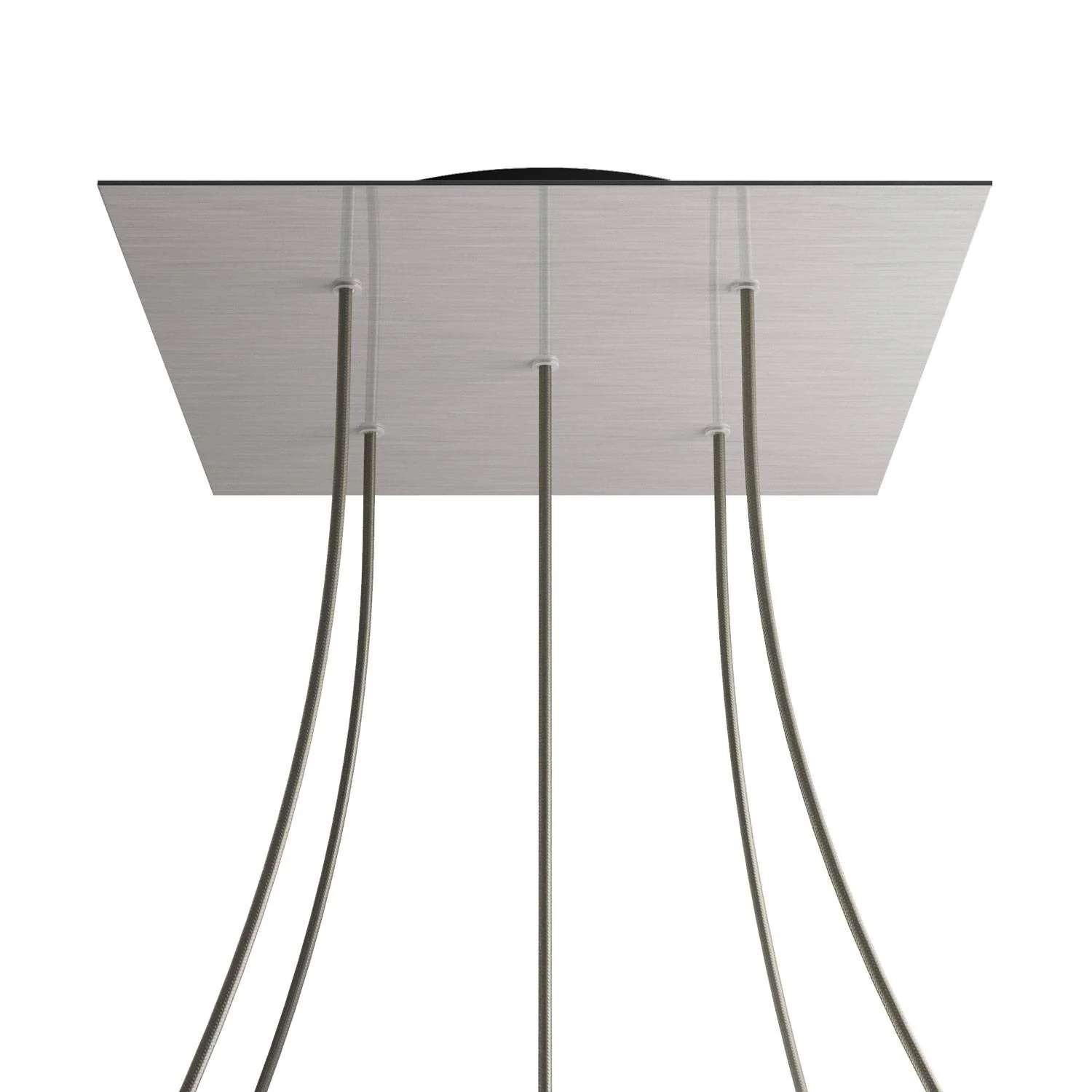 XXL Baldachin Rose-One quadratisch, 400 mm mit 5 Bohrungen und 4 seitlichen Bohrungen – Dibond satiniertem Stahl - Image 8
