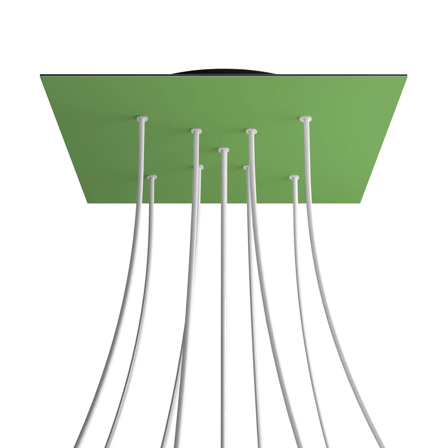 XXL Lampenbaldachin Rose-One quadratisch, 400 mm mit 9 X-Löchern und 4 seitlichen Löchern – Wiesengrün - Image 8