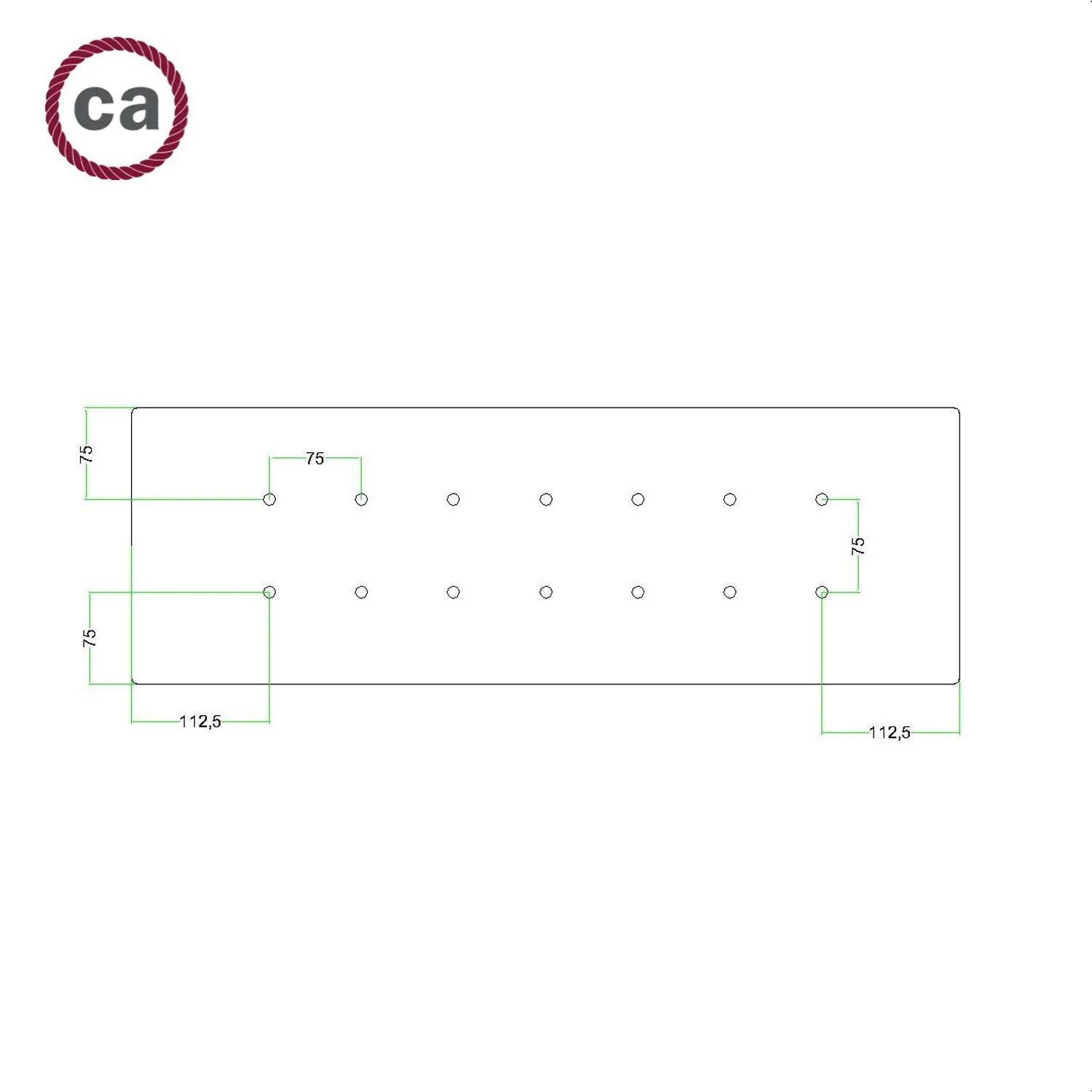 XXL-Baldachin Rose-One rechteckig mit 14 Öffnungen und 6 seitlichen Löchern, Abmessungen 675 x 225 mm – Dibond Mattschwarz - Image 6