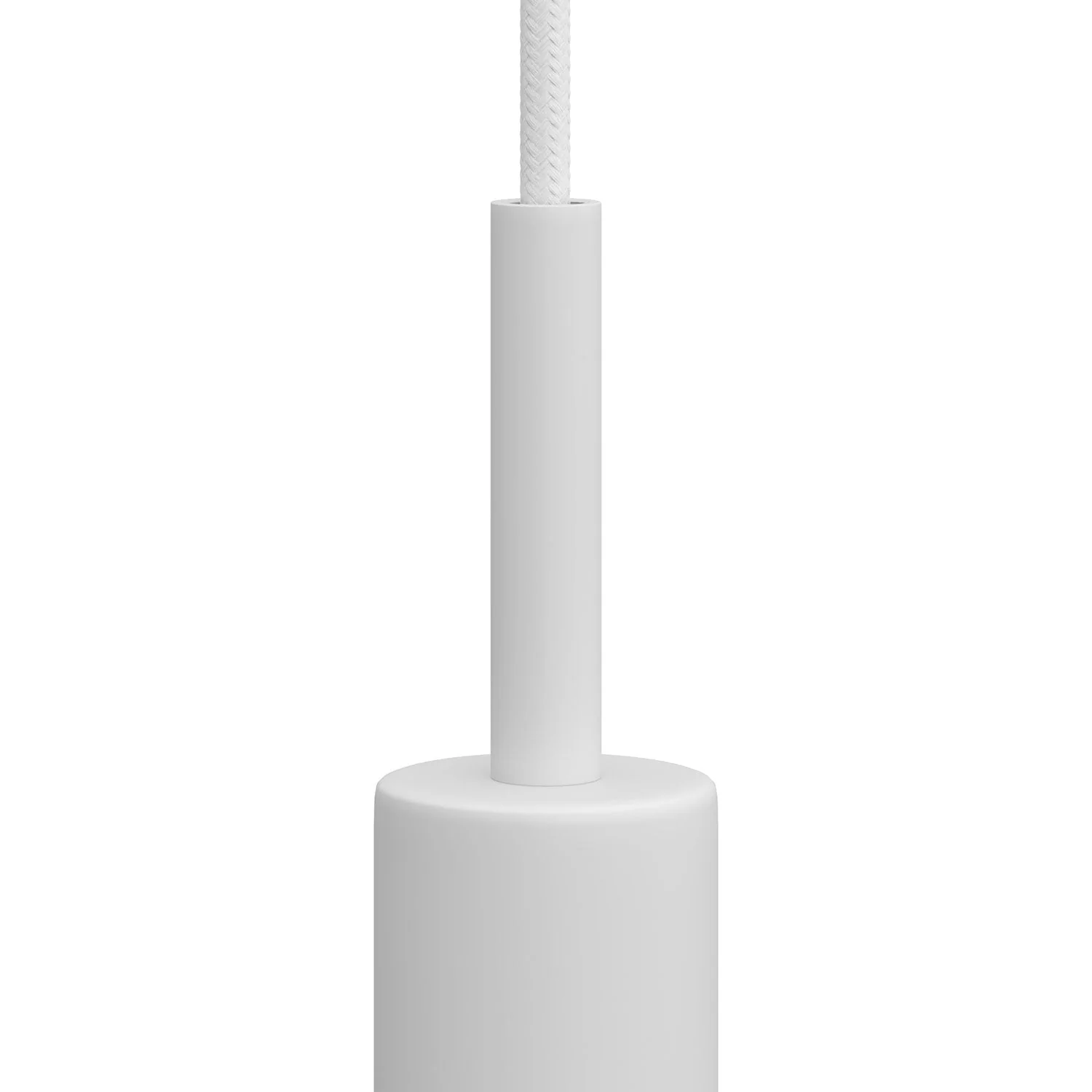 Zylindrische Metall-Zugentlastung, Länge 7 cm, inklusive Gewindestange, Mutter und Unterlegscheibe – Weiß - Image 2