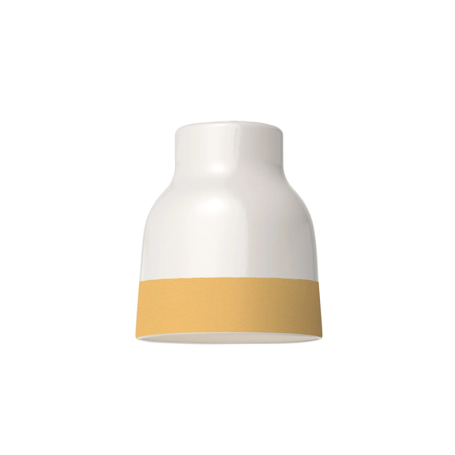 Vaso-Lampenschirm zweifarbig aus Keramik in Weiß und Gelb, Kollektion Materia – Made in Italy - Image 4