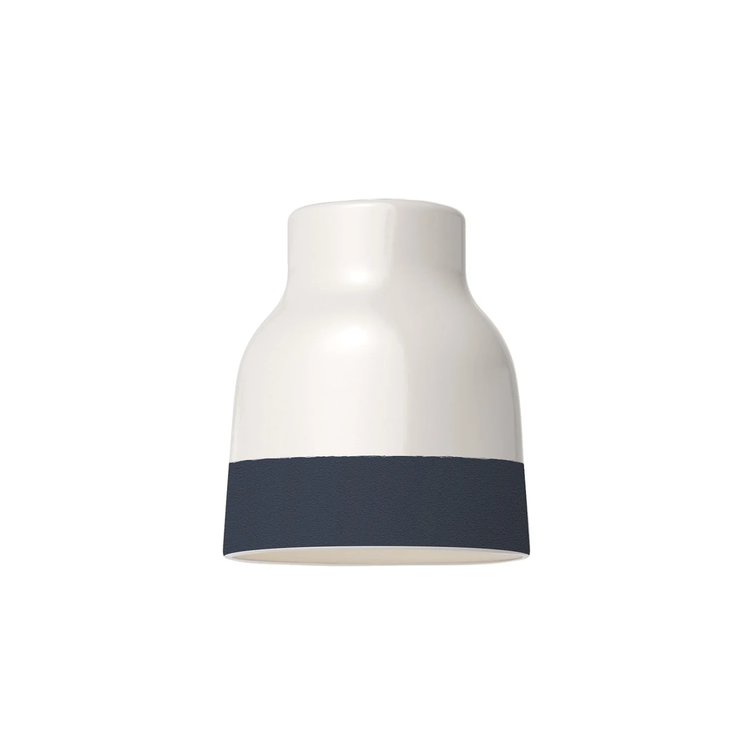 Vaso-Lampenschirm zweifarbig aus Keramik in Weiß und Petrol, Kollektion Materia – Made in Italy - Image 4