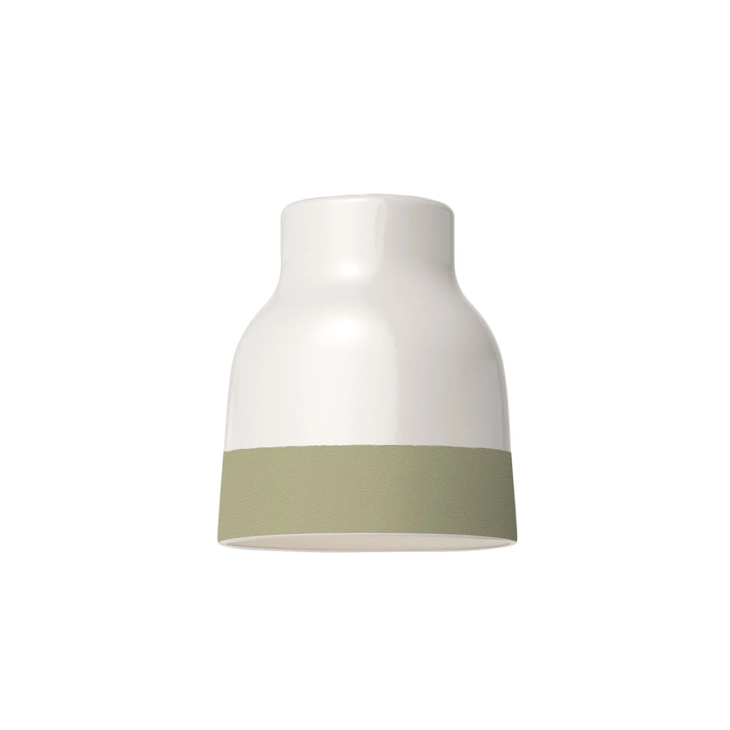 Schirm Vaso bicolor aus Keramik Weiß und Salbeigrün, Kollektion Materia – Made in Italy - Image 4