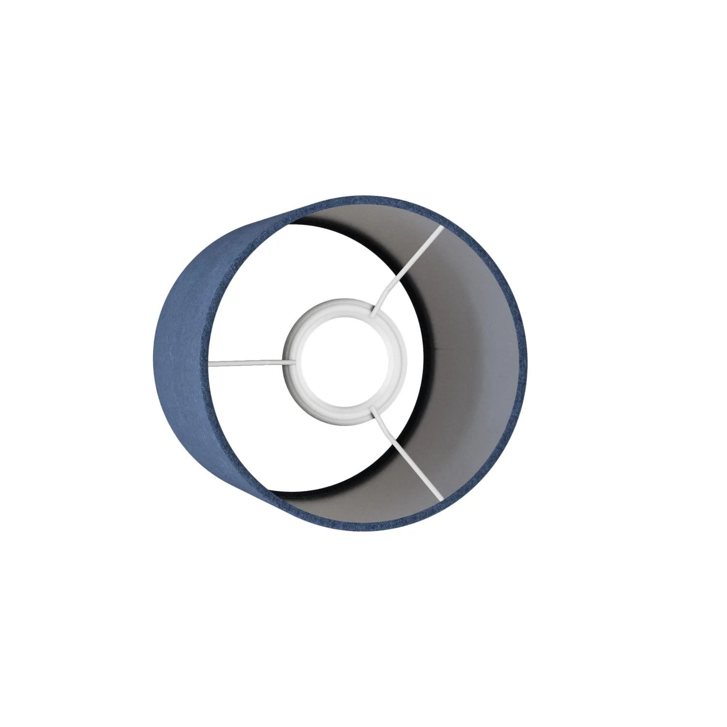 Zylindrischer Lampenschirm S aus Stoff mit E27-Fassung – Made in Italy – Wolle Blau - Image 3