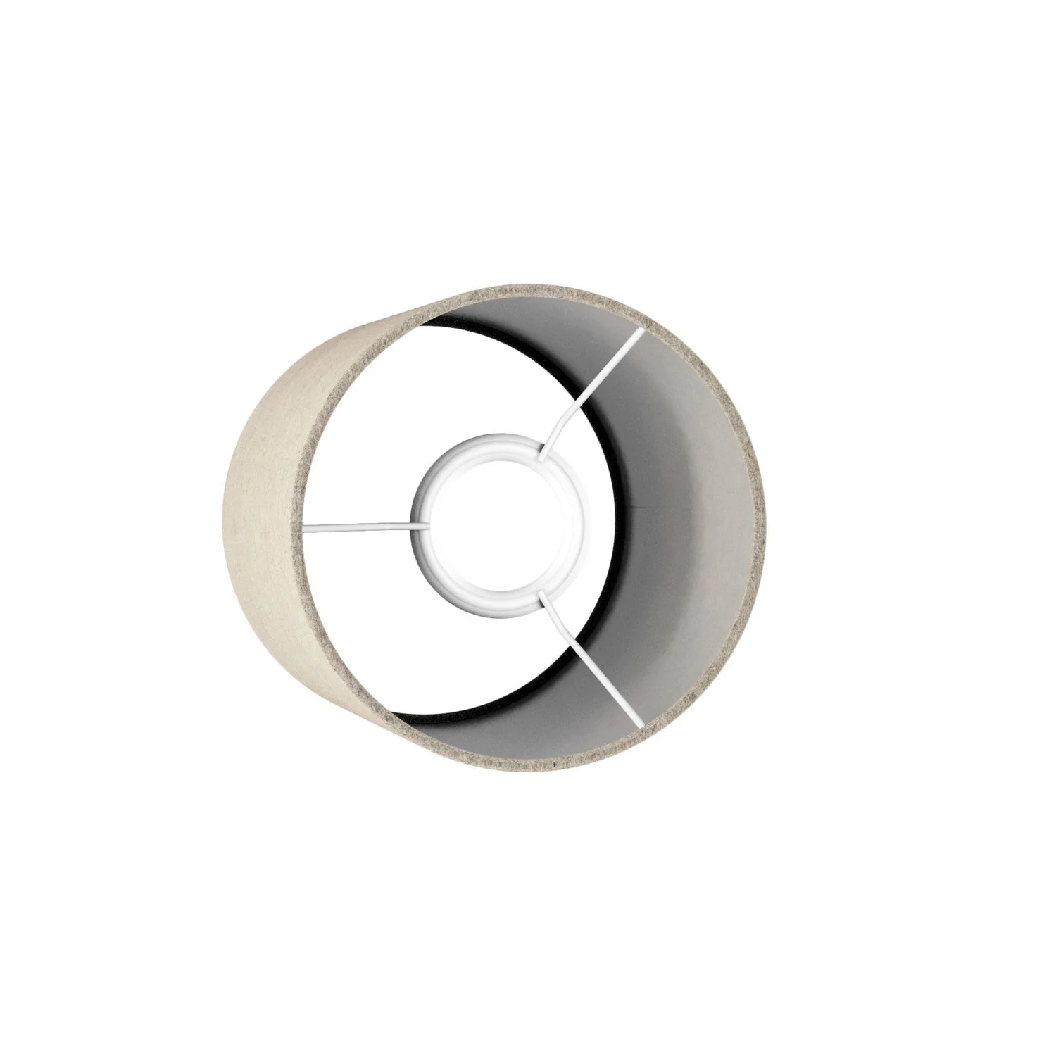 Zylindrischer Lampenschirm S aus Stoff mit E27-Anschluss – Made in Italy – Beige Wolle - Image 3