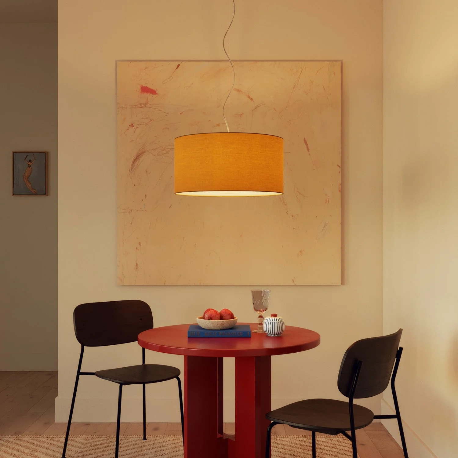 Zylinderschirm XL aus Stoff mit E27-Fassung – Made in Italy – Arenal Gold - Image 2