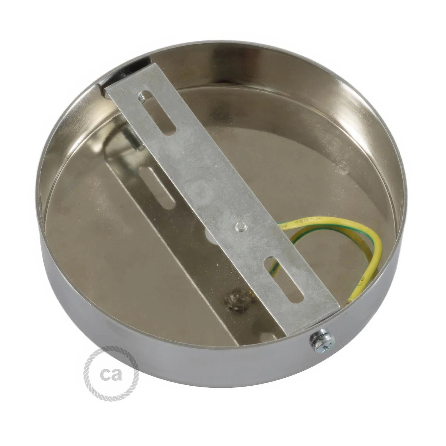 Zylindrisches Lampenbaldachin-Set aus Metall mit 15 cm Kabelzugentlastung – Satin-Titan - Image 4