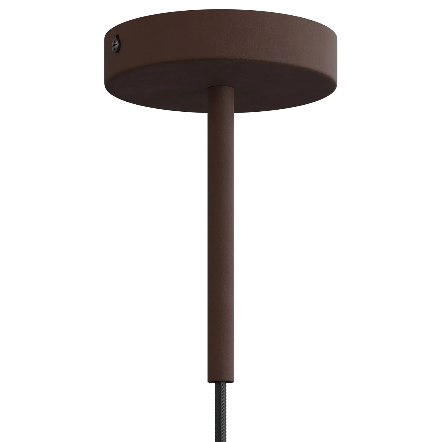 Zylindrische Metall-Zugentlastung 15 cm Länge mit Stange, Mutter und Scheibe – Dunkelrost lackiert - Image 3