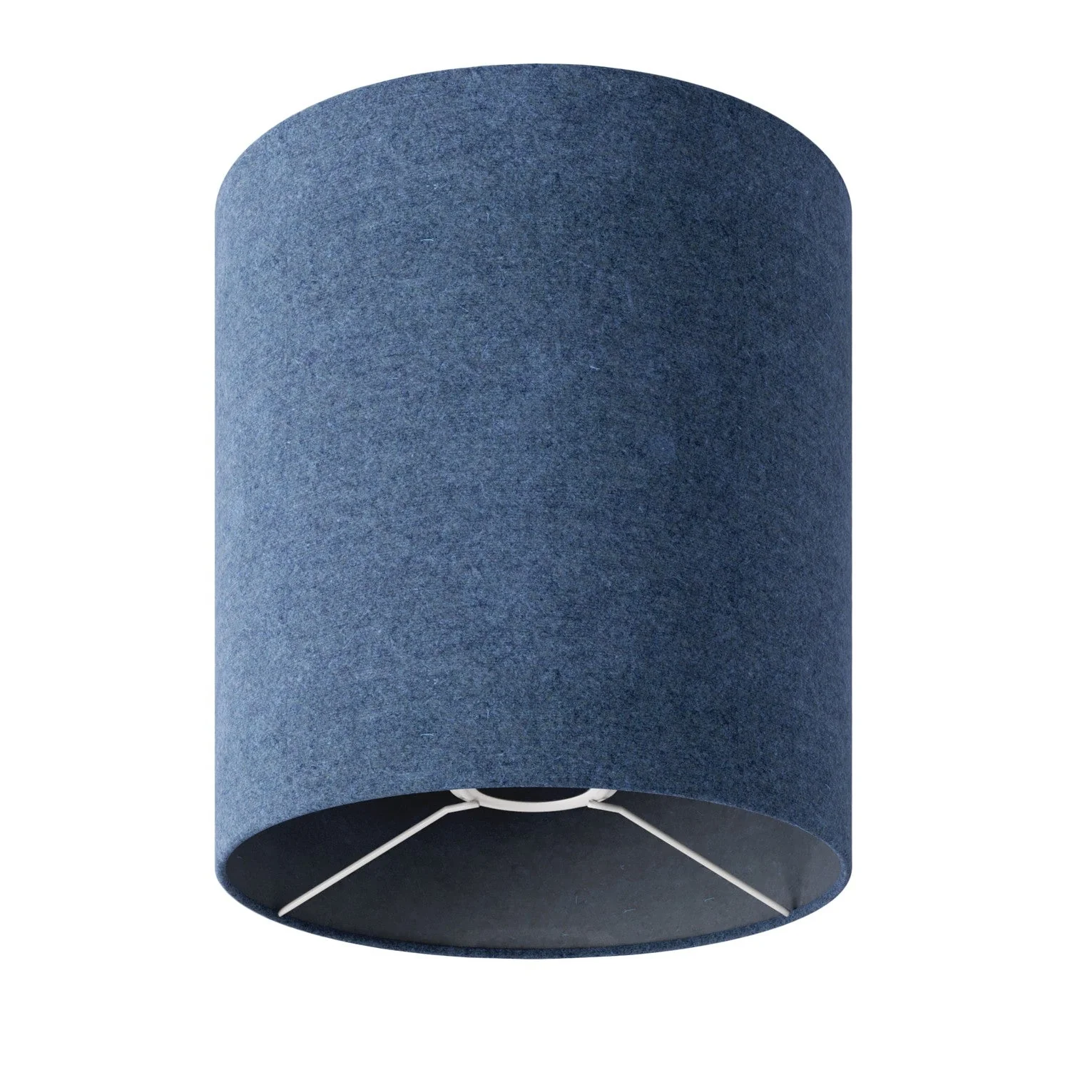 Zylinder-Lampenschirm M aus Stoff mit E27-Fassung – Made in Italy – Blaues Wollgewebe