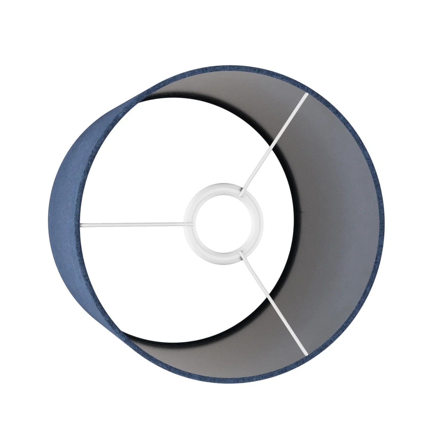 Zylinder-Lampenschirm M aus Stoff mit E27-Fassung – Made in Italy – Blaues Wollgewebe - Image 3