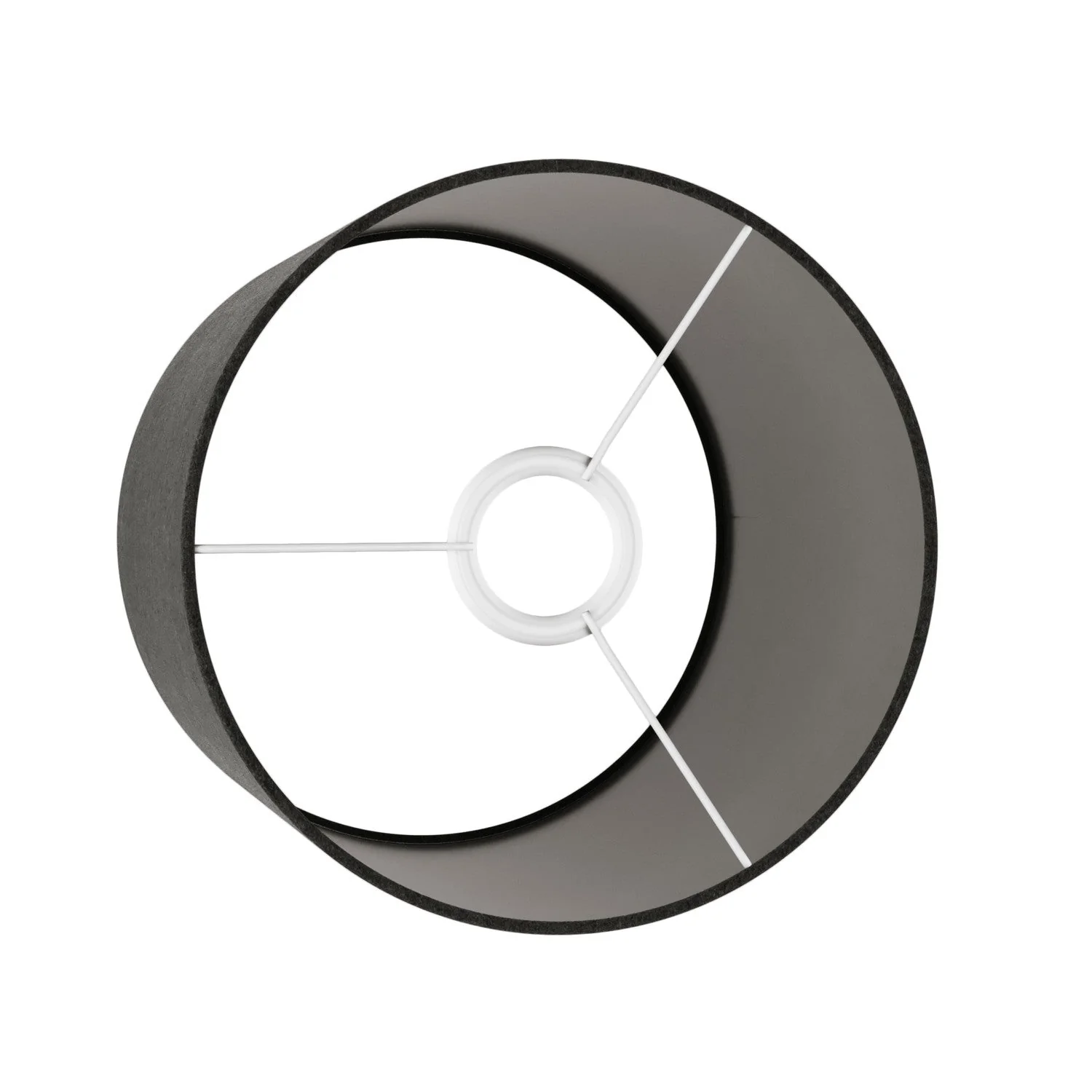 Zylinder-Schirm M aus Stoff mit E27-Fassung – Made in Italy – Dunkelgraue Wolle - Image 3