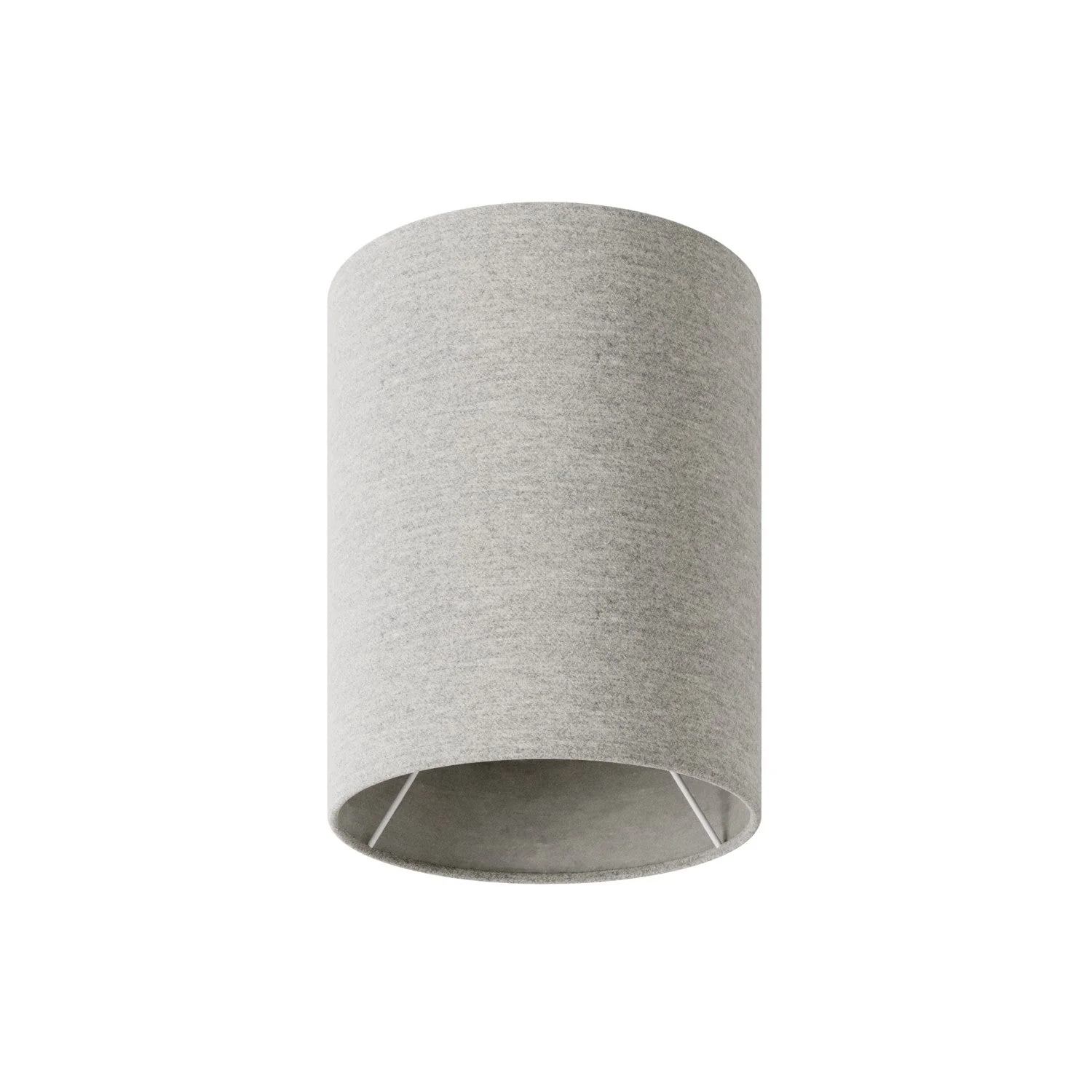 Lampenschirm Cilindro S aus Stoff mit E27-Fassung - Made in Italy - Hellgraue Wolle
