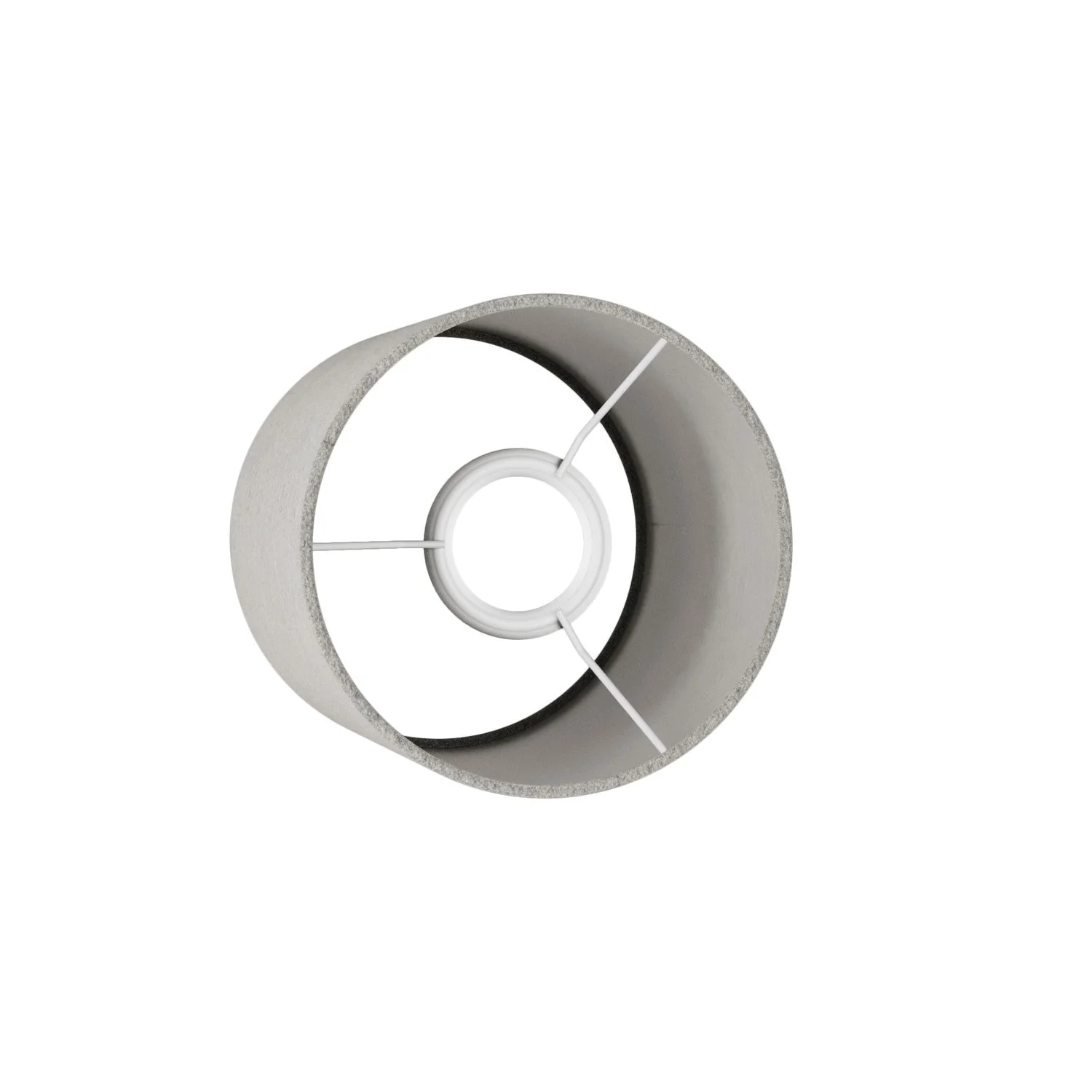 Lampenschirm Cilindro S aus Stoff mit E27-Fassung - Made in Italy - Hellgraue Wolle - Image 3