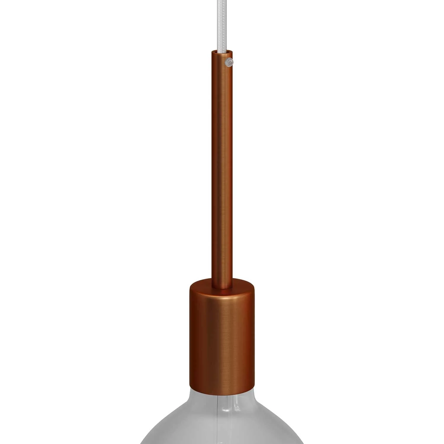 Zylindrisches Metall-UL-E26-Fassungs-Kit mit 15 cm Kabelstopper - Gebürstetes Kupfer