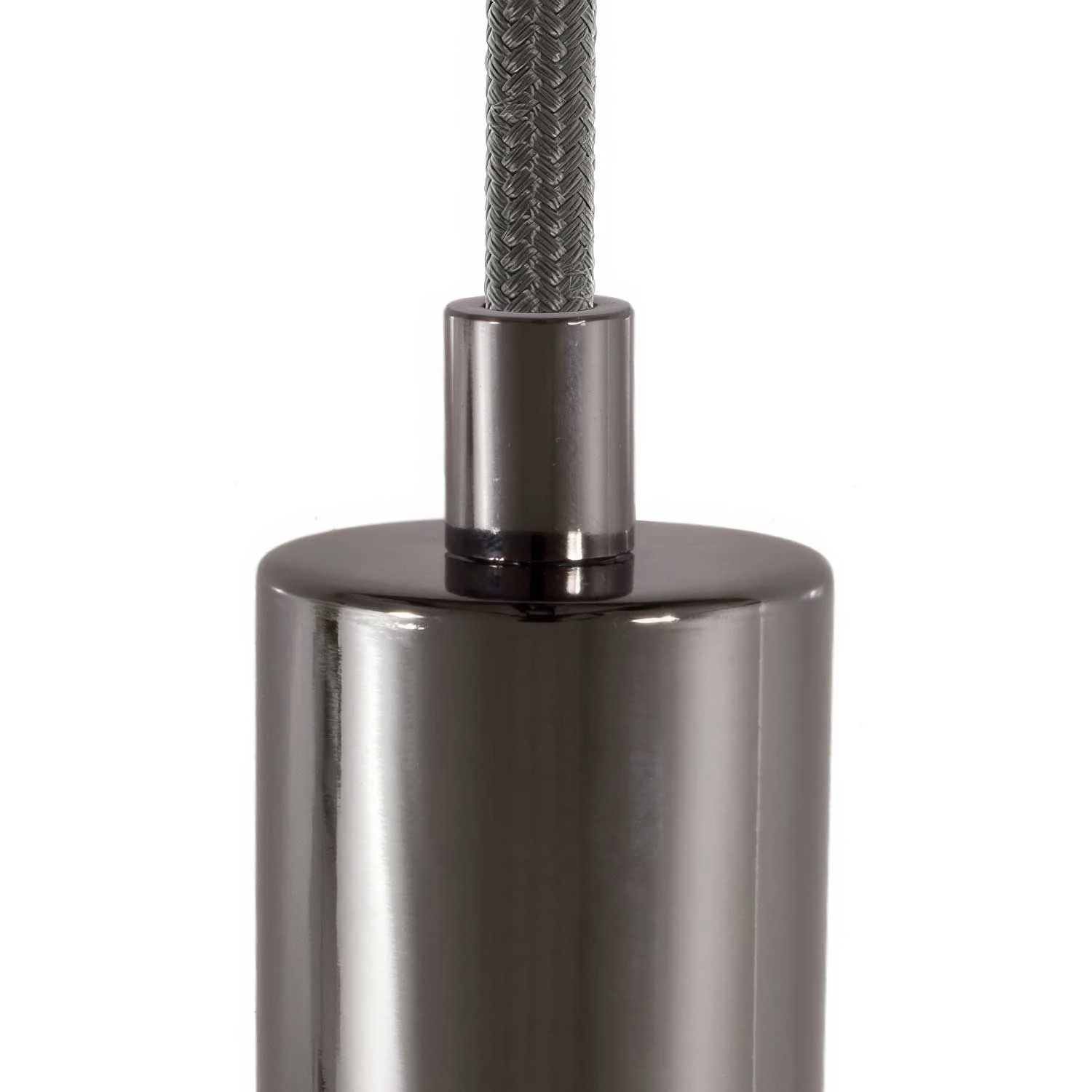 Zylindrischer Kabelhalter aus Metall komplett mit Stange, Mutter und Unterlegscheibe – Perlenschwarz - Image 2